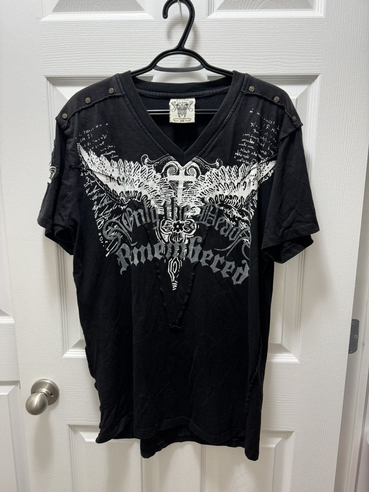 Affliction Affliction Black Label Y2K Gun Avant Garde T-Shirt Size US XL / EU 56 / 4 - 2 Thumbnail