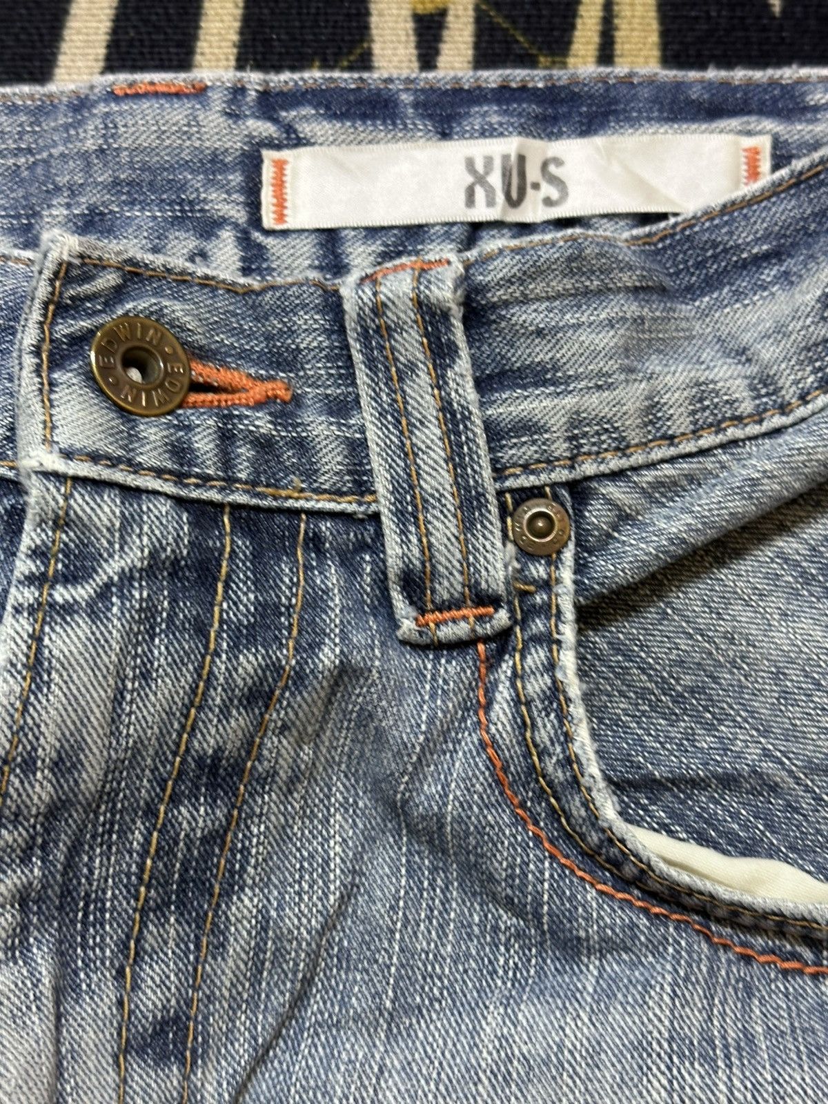 Edwin Vintage Edwin XV-S Flare Bootcut Faded Buckle Belt Denim Size US 31 - 8 Thumbnail