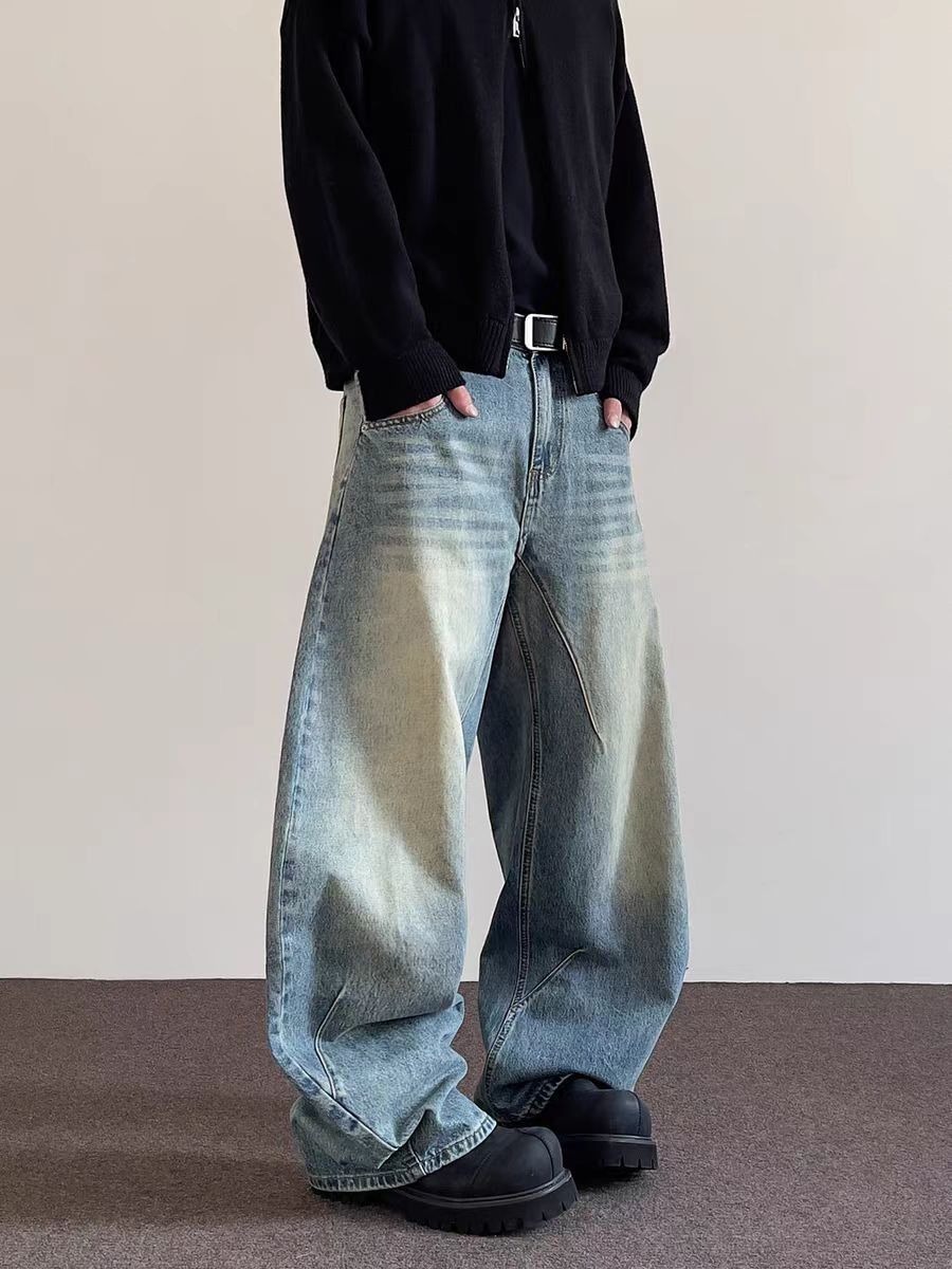 Japanese Brand × Jean Retro washed curved knife baggy casual jeans Size US 34 / EU 50 - 2 Thumbnail
