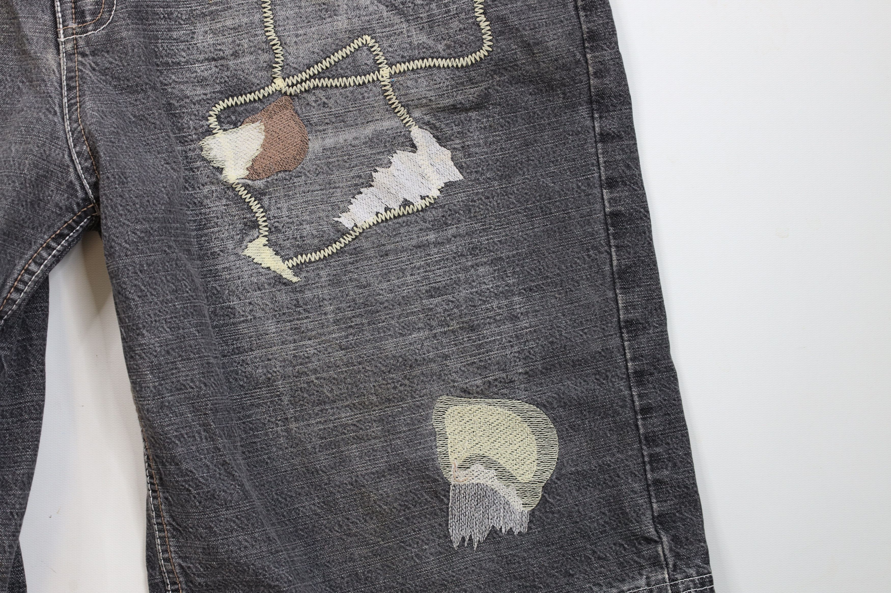Vintage Vintage 90s Y2K Streetwear Patchwork Denim Jean Shorts Jorts Size US 38 / EU 54 - 5 Thumbnail