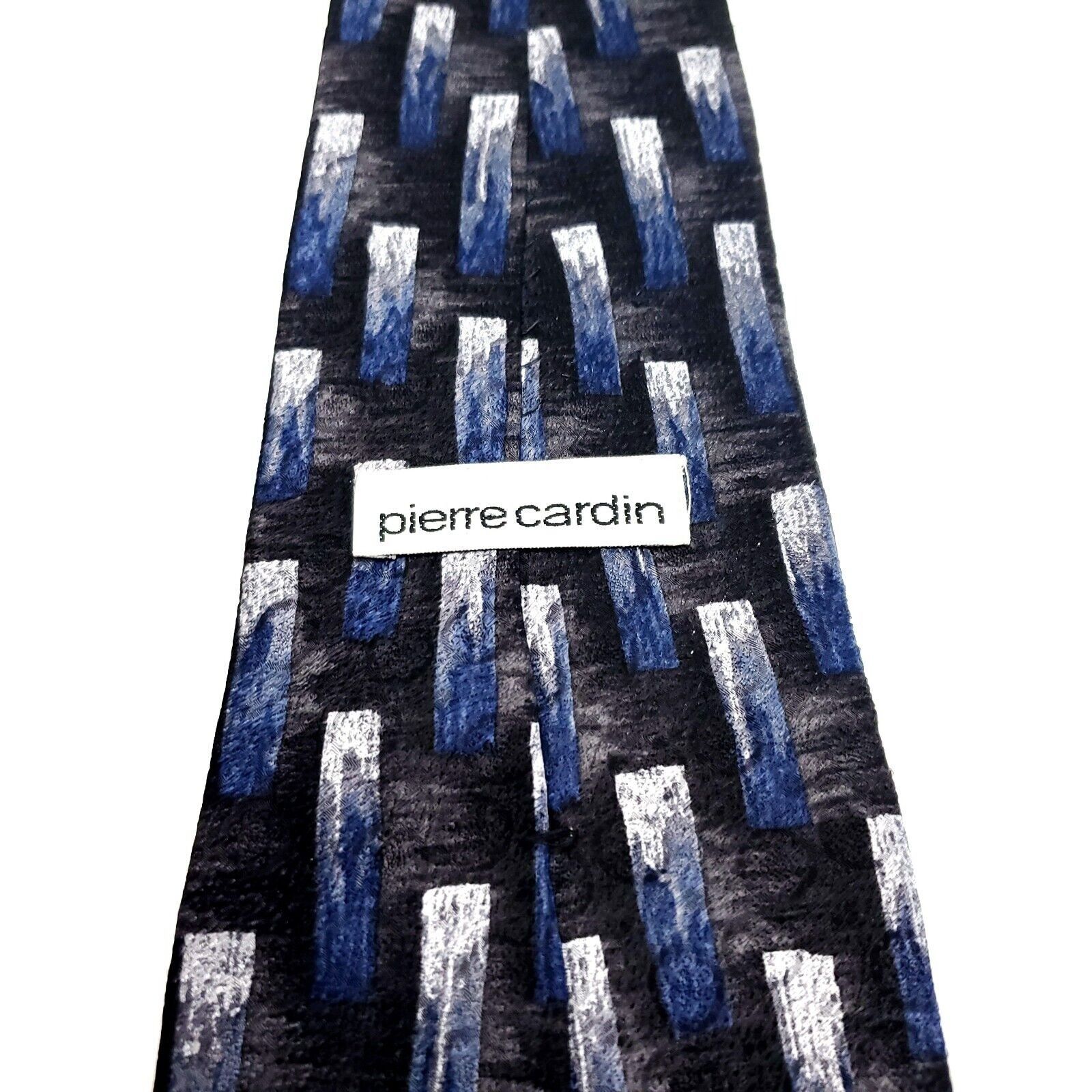 Pierre Cardin Pierre Cardin Blue Black Silk Tie Woven Geometric Size ONE SIZE - 4 Thumbnail