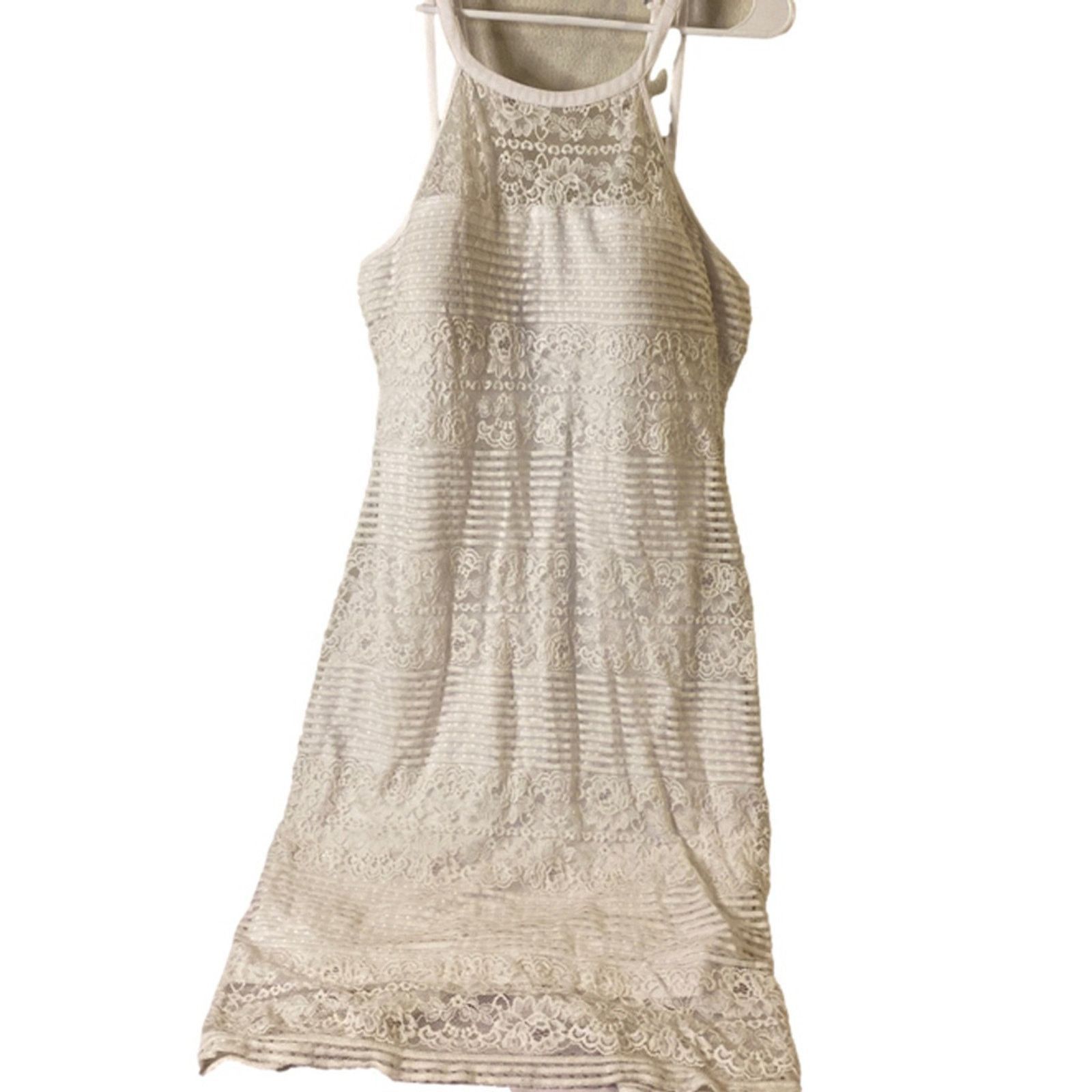 Guess White Lace Halter Mini Dress Women's 14 Summer - ilac.rochib.com