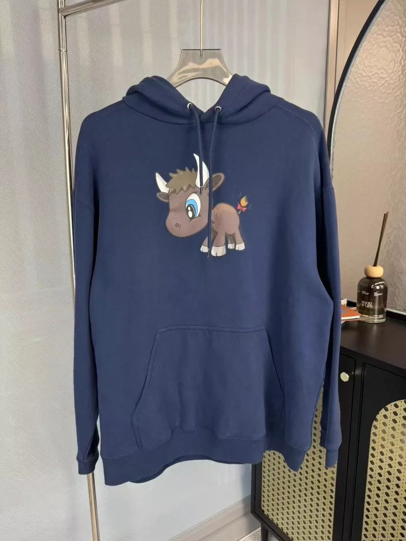 Balenciaga Balenciaga Blue Cow Print Hoodie - dmc Size US M / EU 48-50 / 2 - 1 Thumbnail