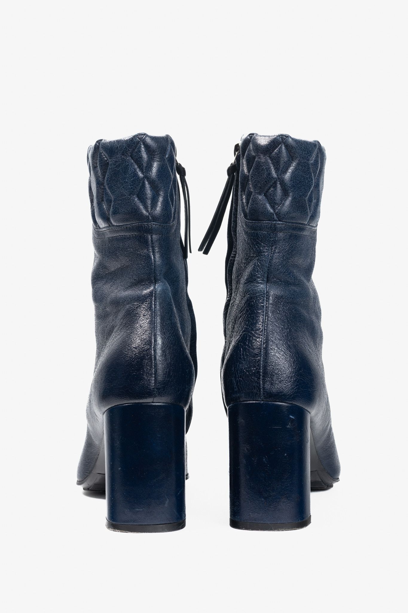 DOROTHEE SCHUMACHER Dorothee Schumacher Quilted Crackled-Leather Ankle Boots Size US 10.5 / IT 40.5 - 3 Thumbnail