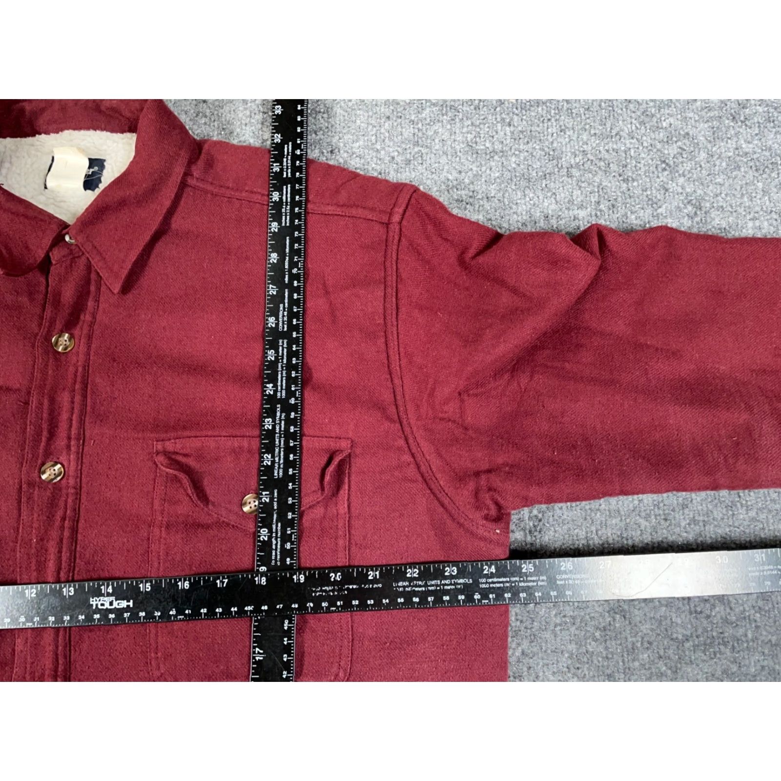 Wrangler Wrangler Jacket Men Large Dark Red Sherpa Lined Twill Shirt Heavy Shacket Size US L / EU 52-54 / 3 - 4 Thumbnail