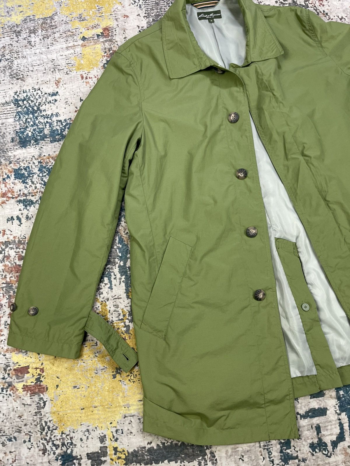 Eddie Bauer Eddie Bauer Lime Green Nylon Trench Coat Size US M / EU 48-50 / 2 - 7 Thumbnail