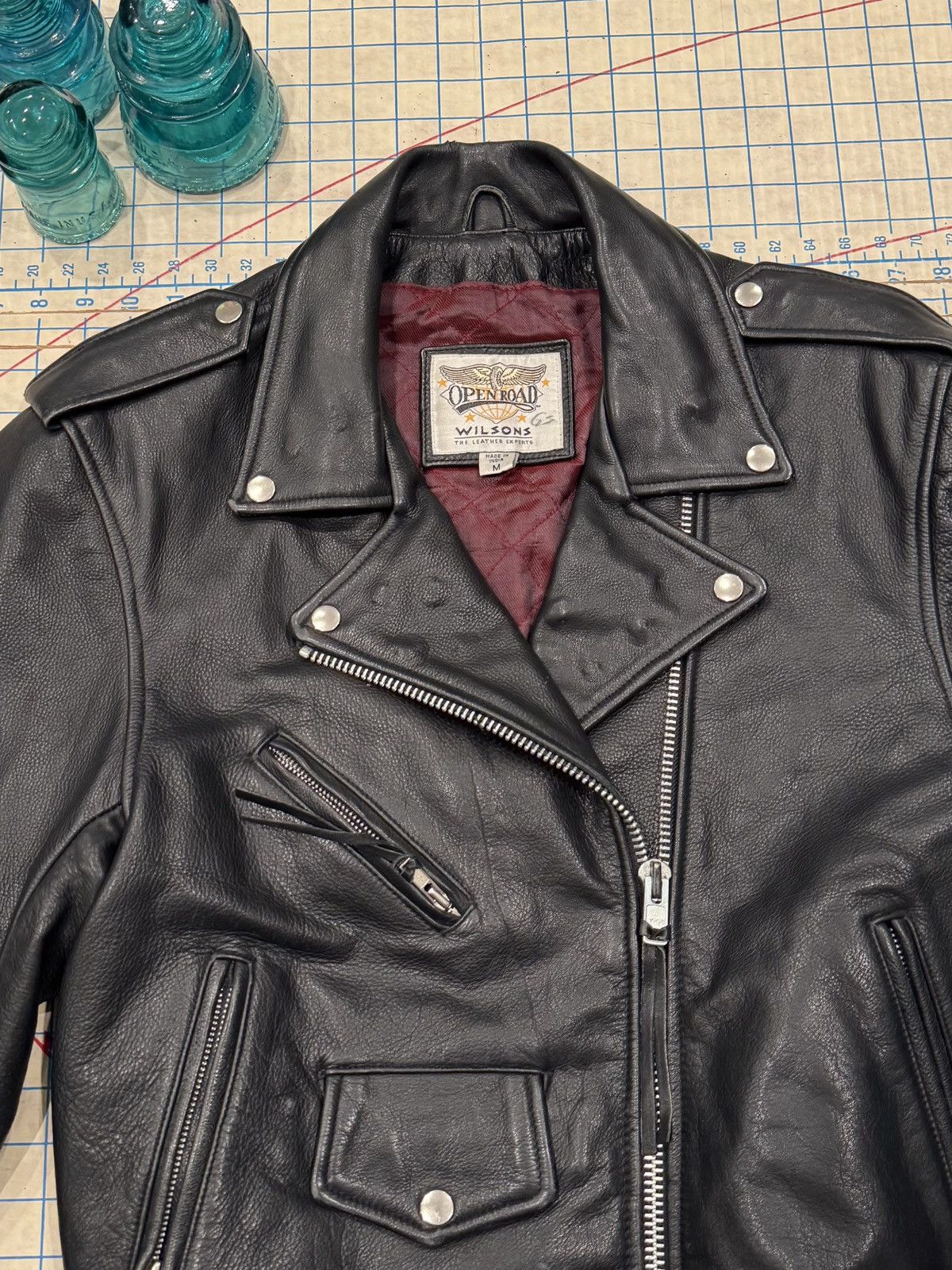 Wilsons Leather Wilson’s Leather Open Road Black Leather Motorcycle Jacket Size US M / EU 48-50 / 2 - 4 Thumbnail