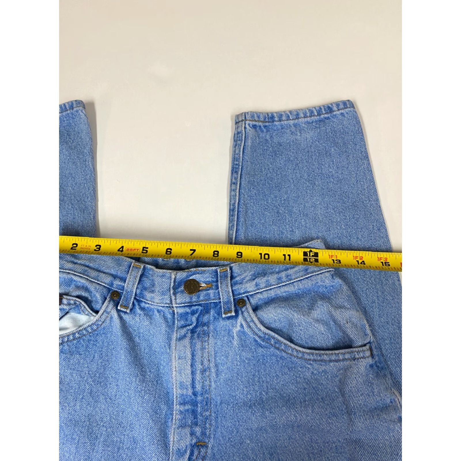 Vintage Riders Jeans Women Regular 24 Blue Straight Light Denim Zip Pockets 30in Inseam mid rise Size 42" / US 20 - 4 Thumbnail