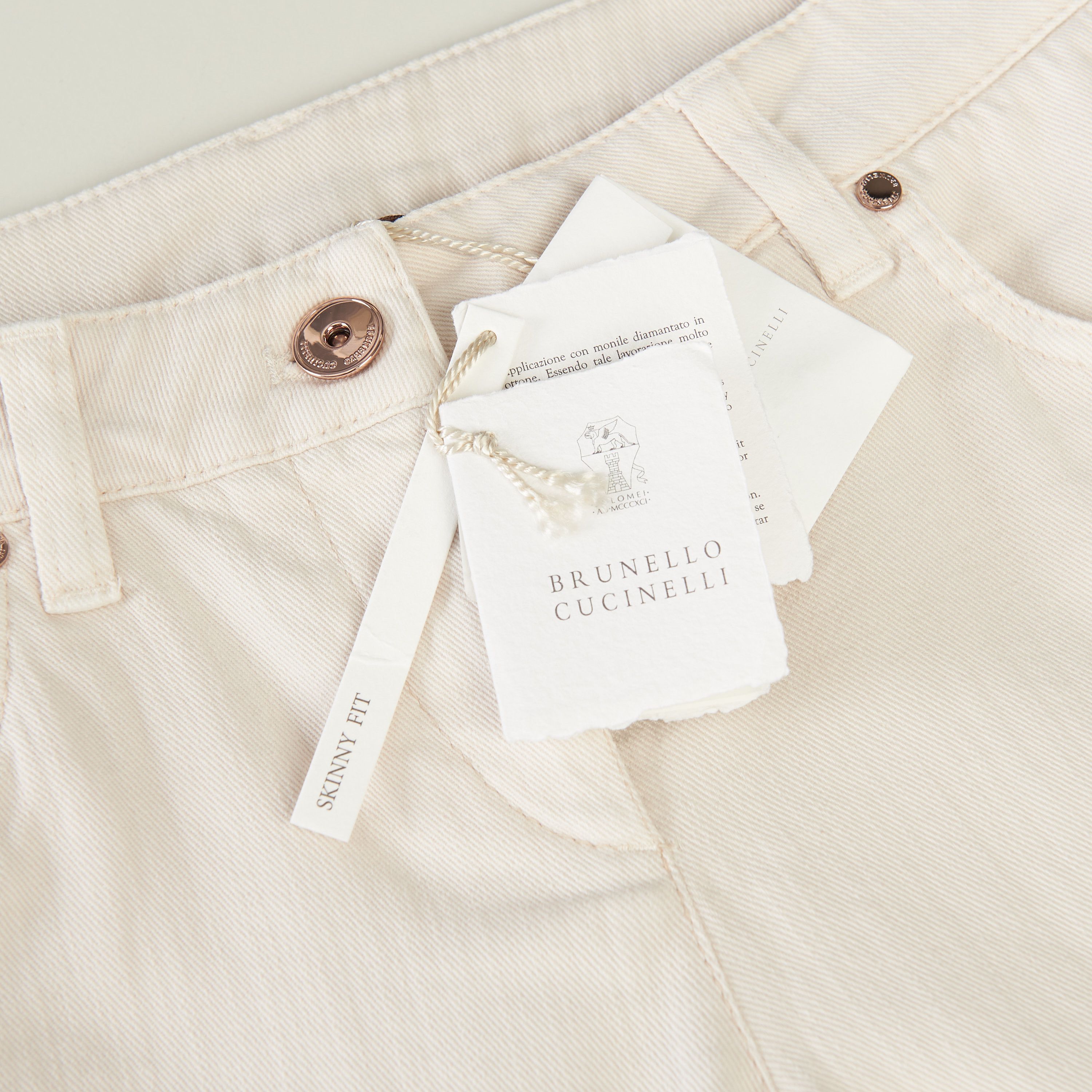 Brunello Cucinelli White Stretch Dyed Denim Five-Pocket Trousers Size 28" / US 6 / IT 42 - 8 Thumbnail