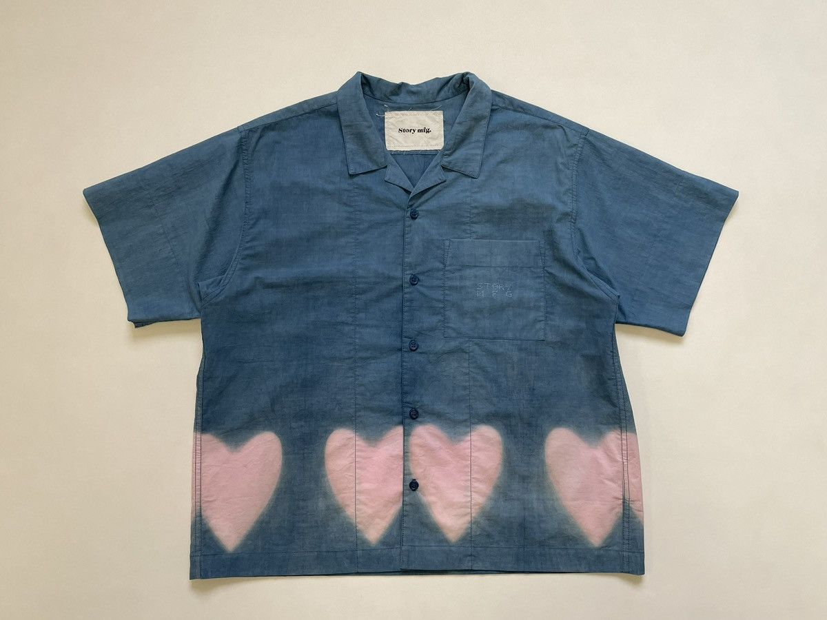 Story Mfg. ‘Heart Clamp’ Blue/Pink Tie Dye Shirt Size US M / EU 48-50 / 2 - 12 Thumbnail