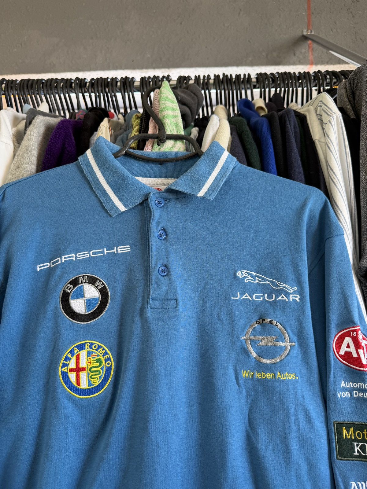 Porsche Design Vintage Long Sleeve Racing Avd Porsche Men’s BMW Blue Tee Size US L / EU 52-54 / 3 - 3 Thumbnail