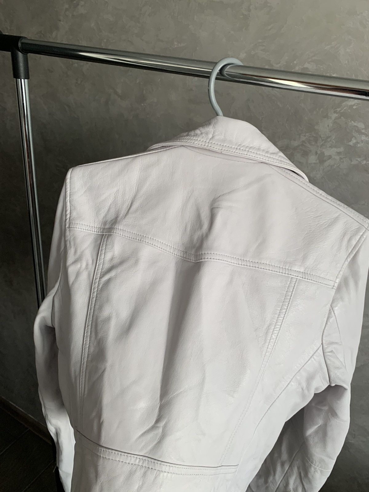 Allsaints AllSaints Leather Dalby Biker Crop White Jacket sz US2/EU34 Size XS / US 0-2 / IT 36-38 - 17 Thumbnail