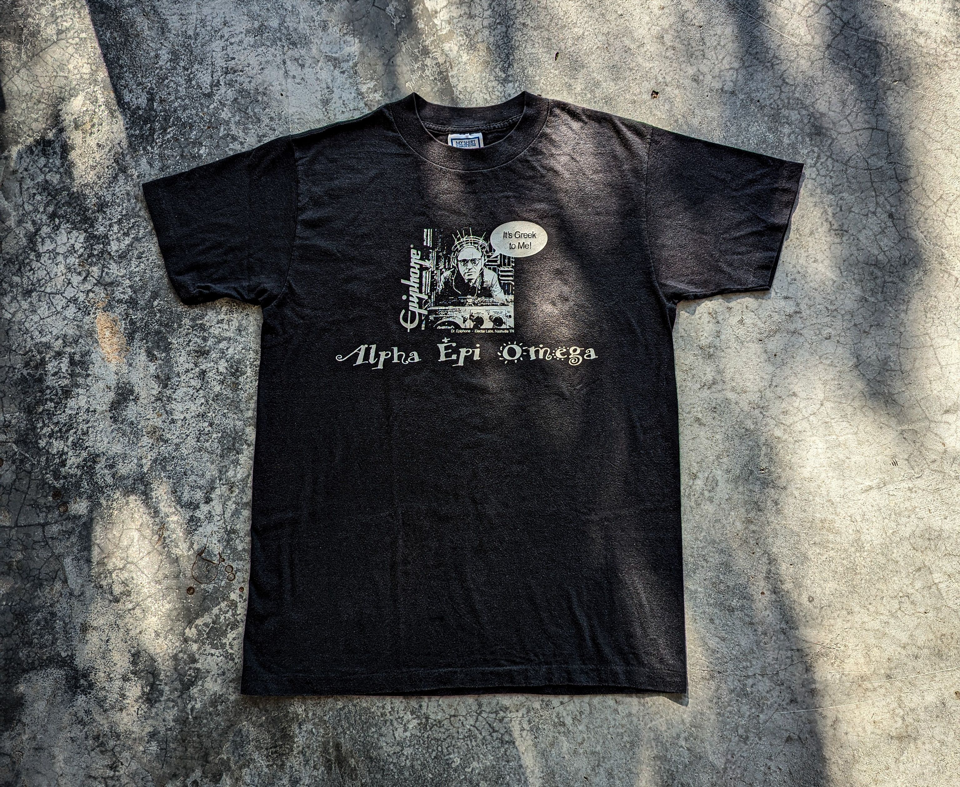 Vintage Vintage 80's Dr. Epiphone Alpha Epi Omega Tshirt Size US L / EU 52-54 / 3 - 1 Thumbnail