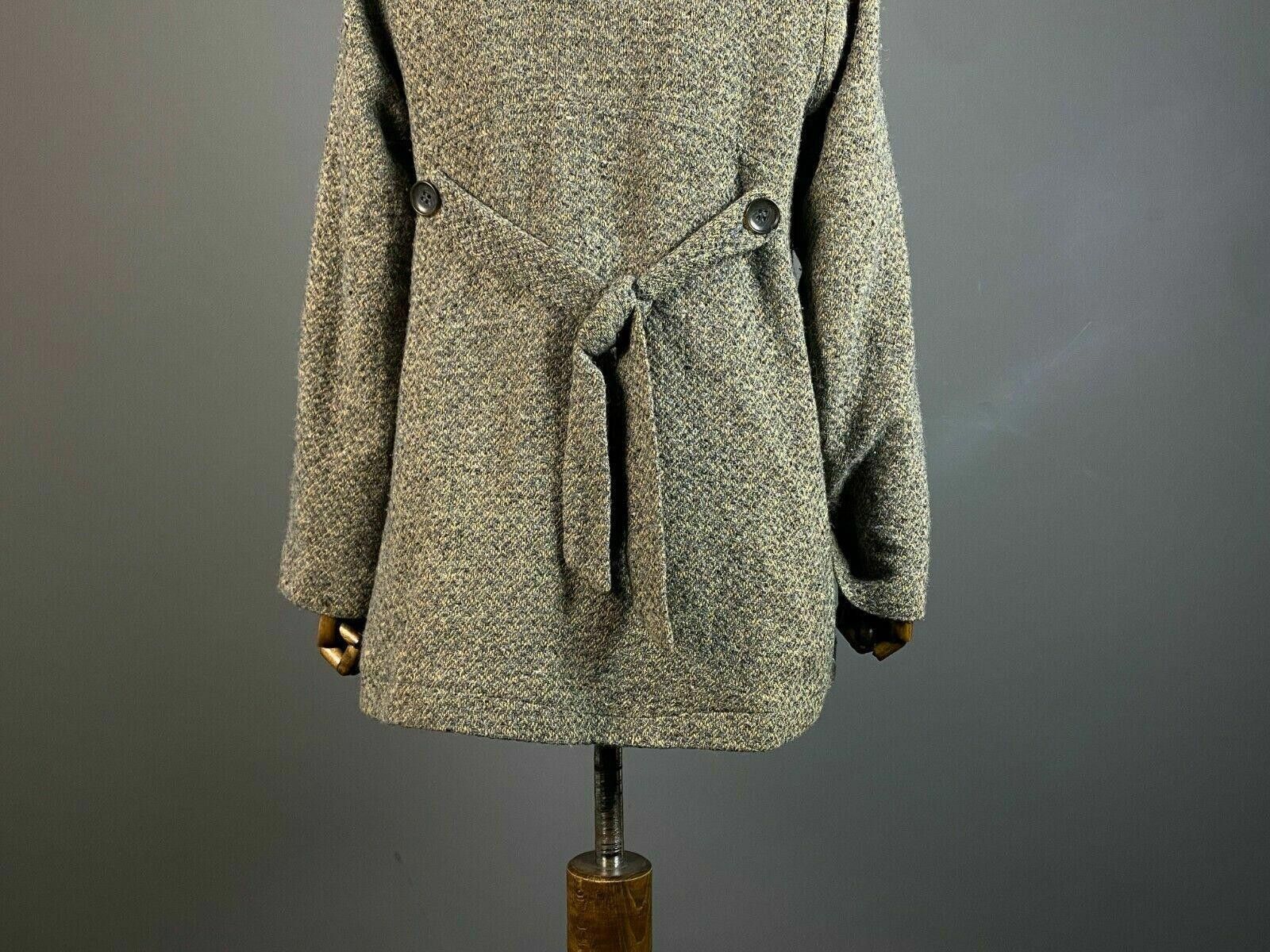 Designer Echappees Belles Brown Wool Knit Belted Coat Jacket Size 2 Size XS / US 0-2 / IT 36-38 - 8 Thumbnail