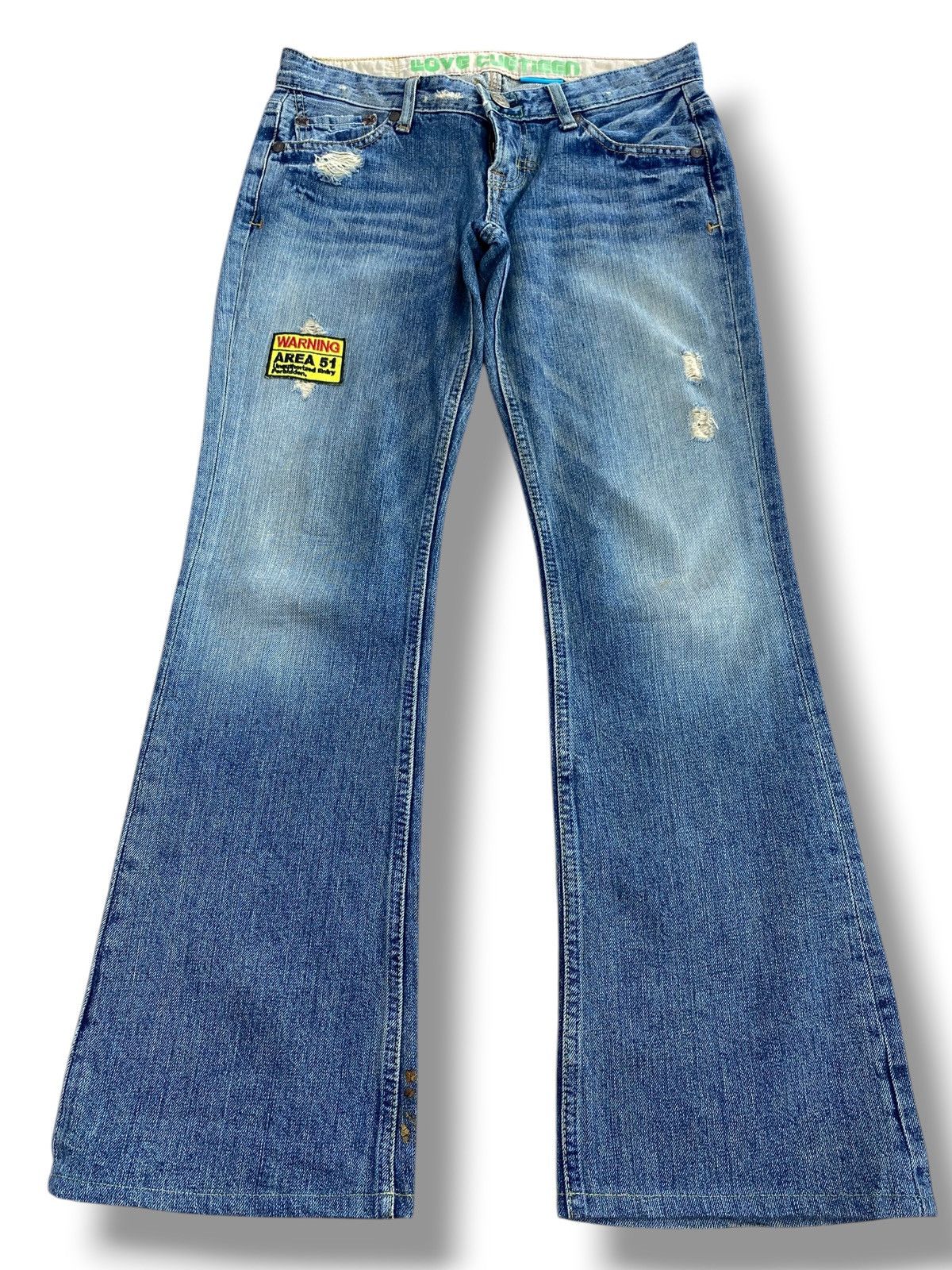 Other Japanese Brand Faded Wash Ripped Style Flare Jeans Size US 30 / EU 46 - 1 Thumbnail