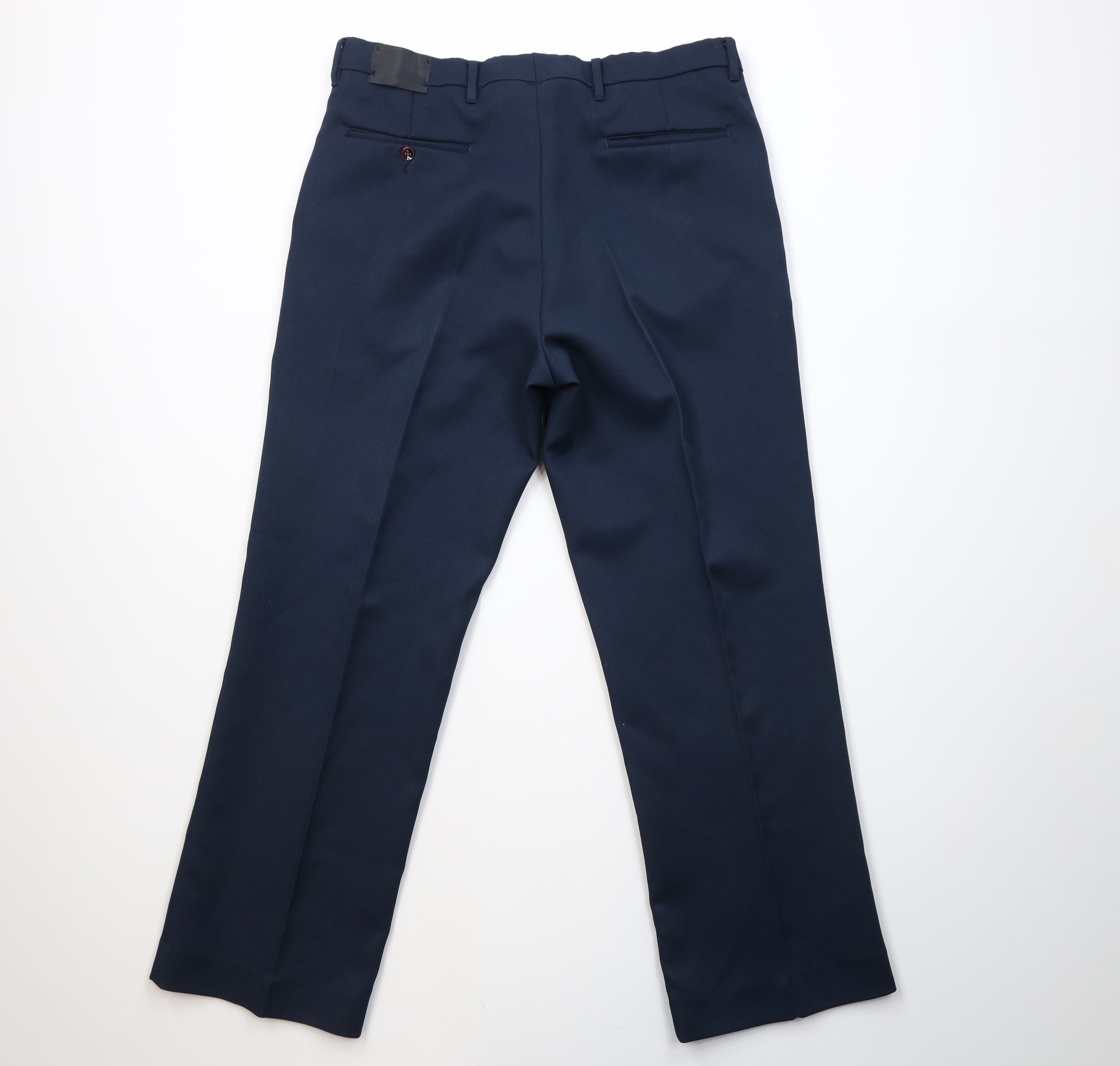 Vintage Vintage 70s Streetwear Flared Wide Leg Chino Pants Blue USA Size US 34 / EU 50 - 9 Thumbnail