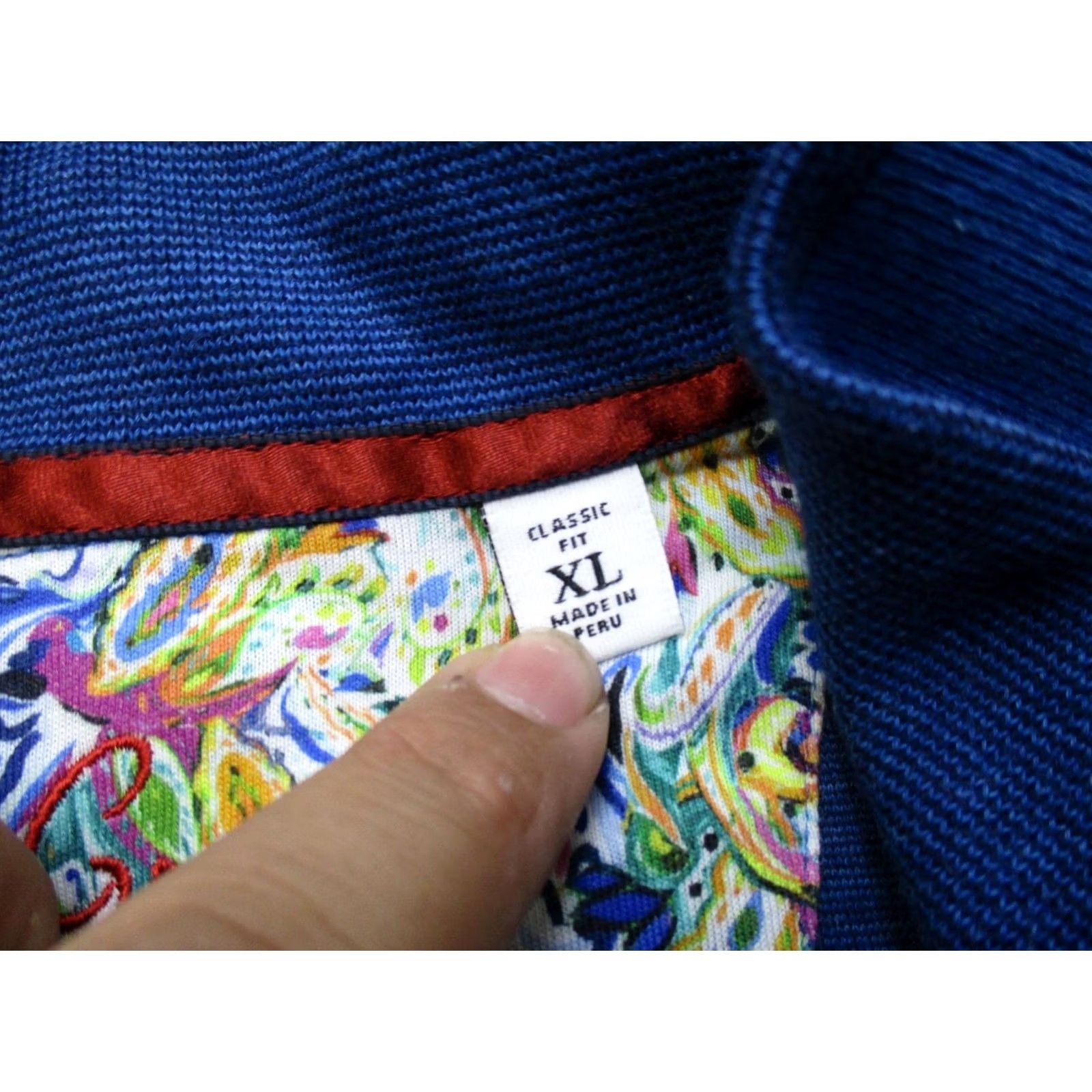 Robert Graham Robert Graham Sweater Mens XL Blue Classic Fit Quarter Zip Pullover Cotton Size US XL / EU 56 / 4 - 7 Thumbnail