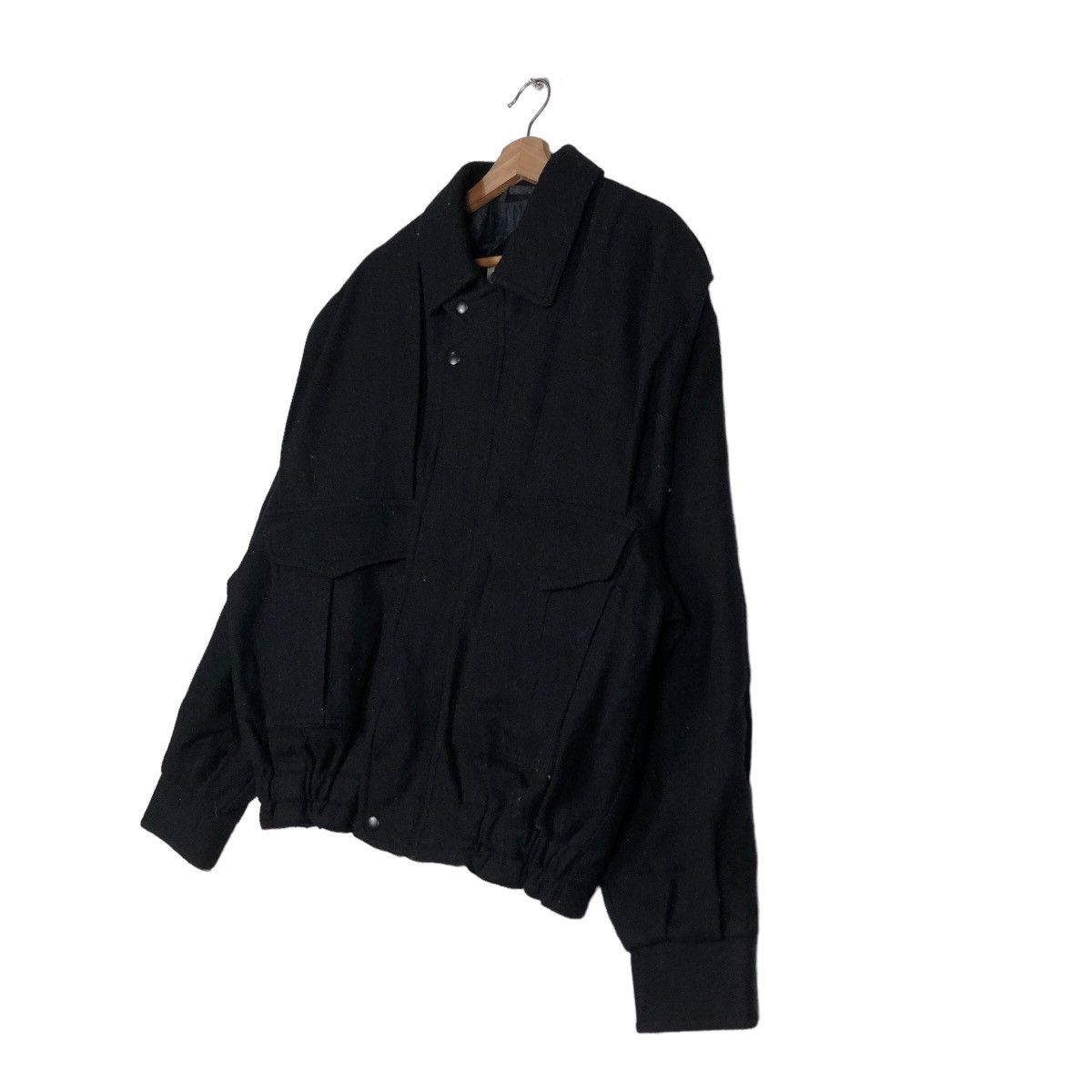 Issey Miyake 🔥Rich Black - Vintage Wool Biker Jacket Wood Heaven Japan Size US L / EU 52-54 / 3 - 2 Thumbnail