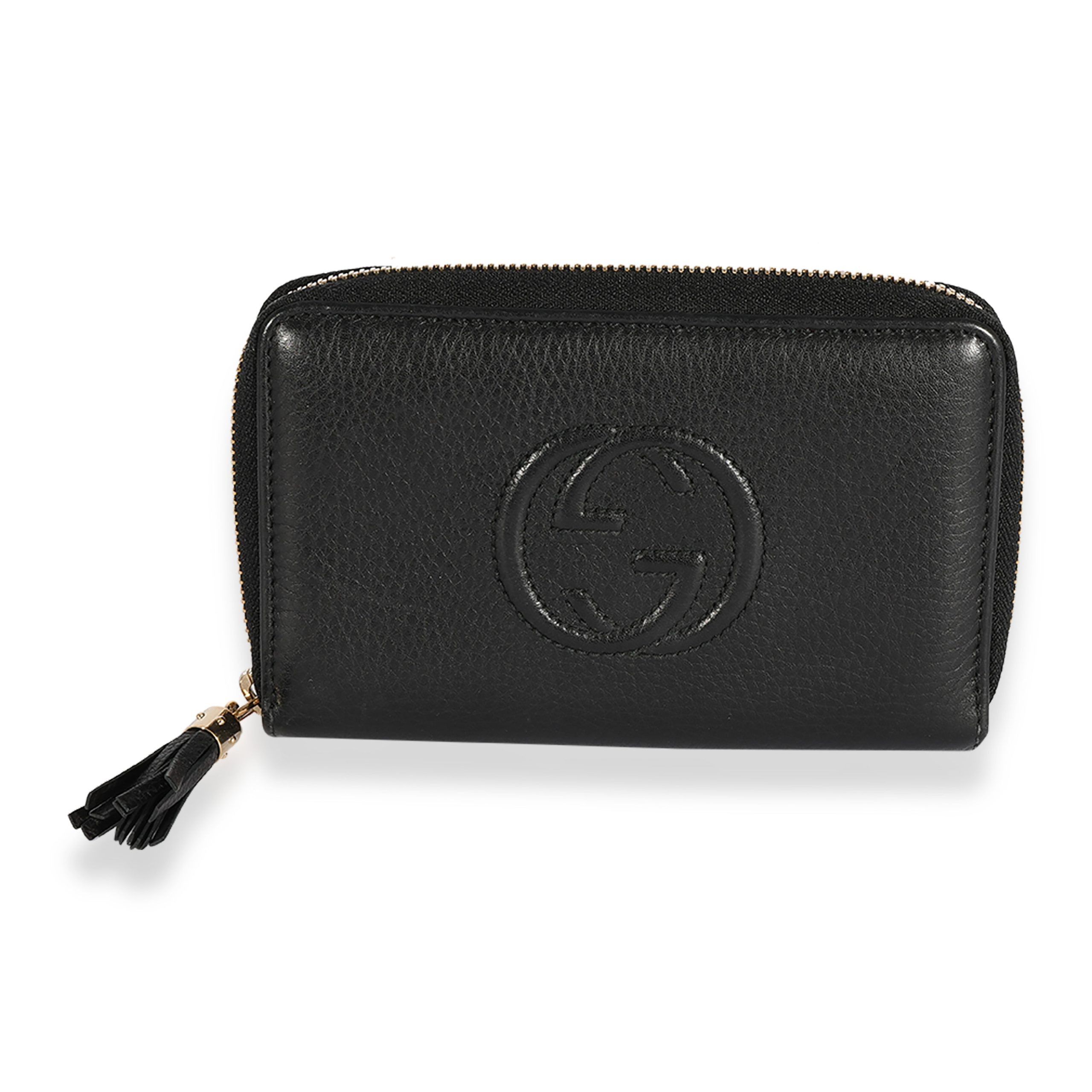 Gucci Gucci Black Pebbled Leather Soho Zip-Around Wallet Size ONE SIZE - 1 Thumbnail