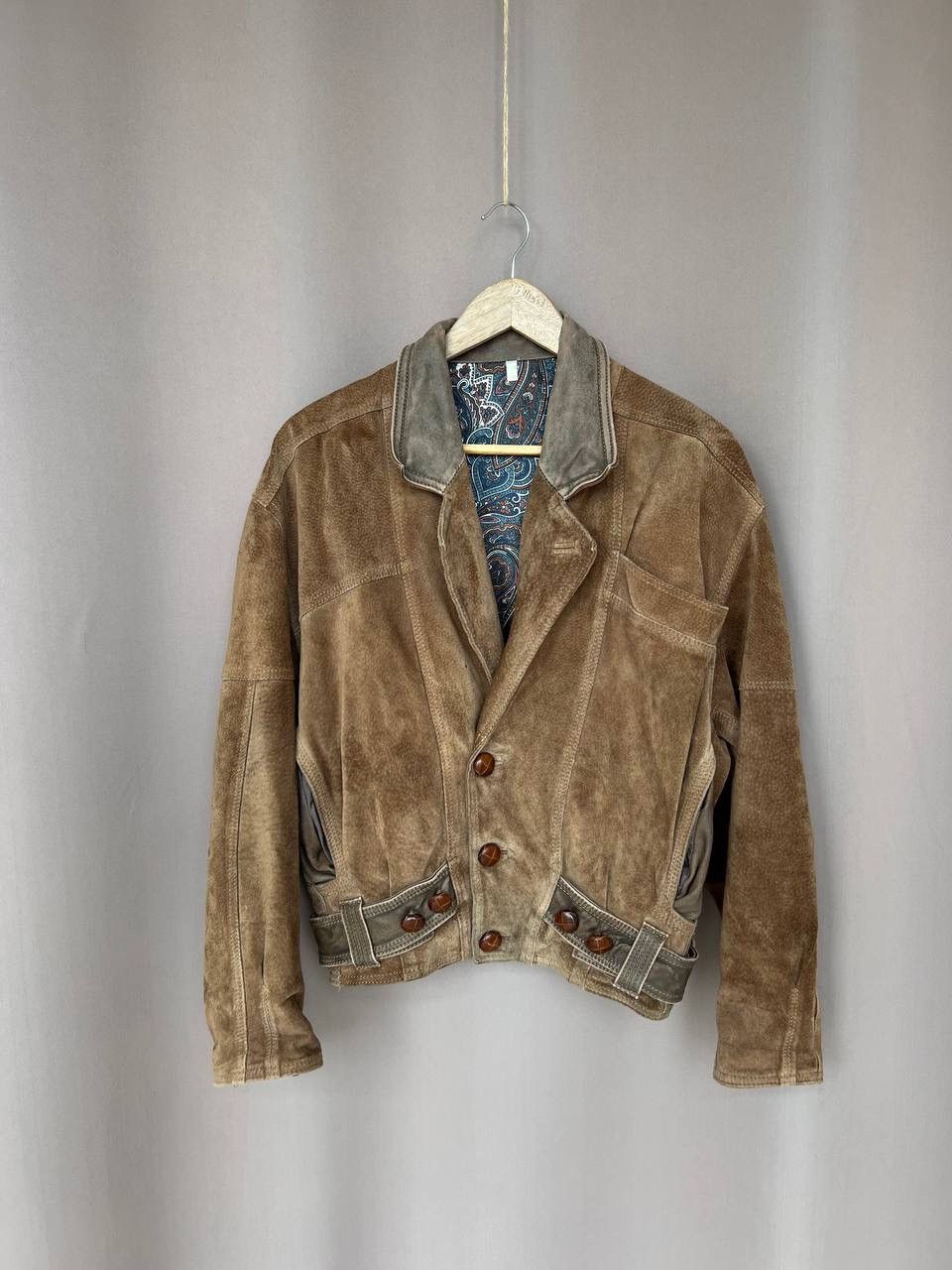 Spanish Genuine Vintage Leather Jacket Mens Size 48 M