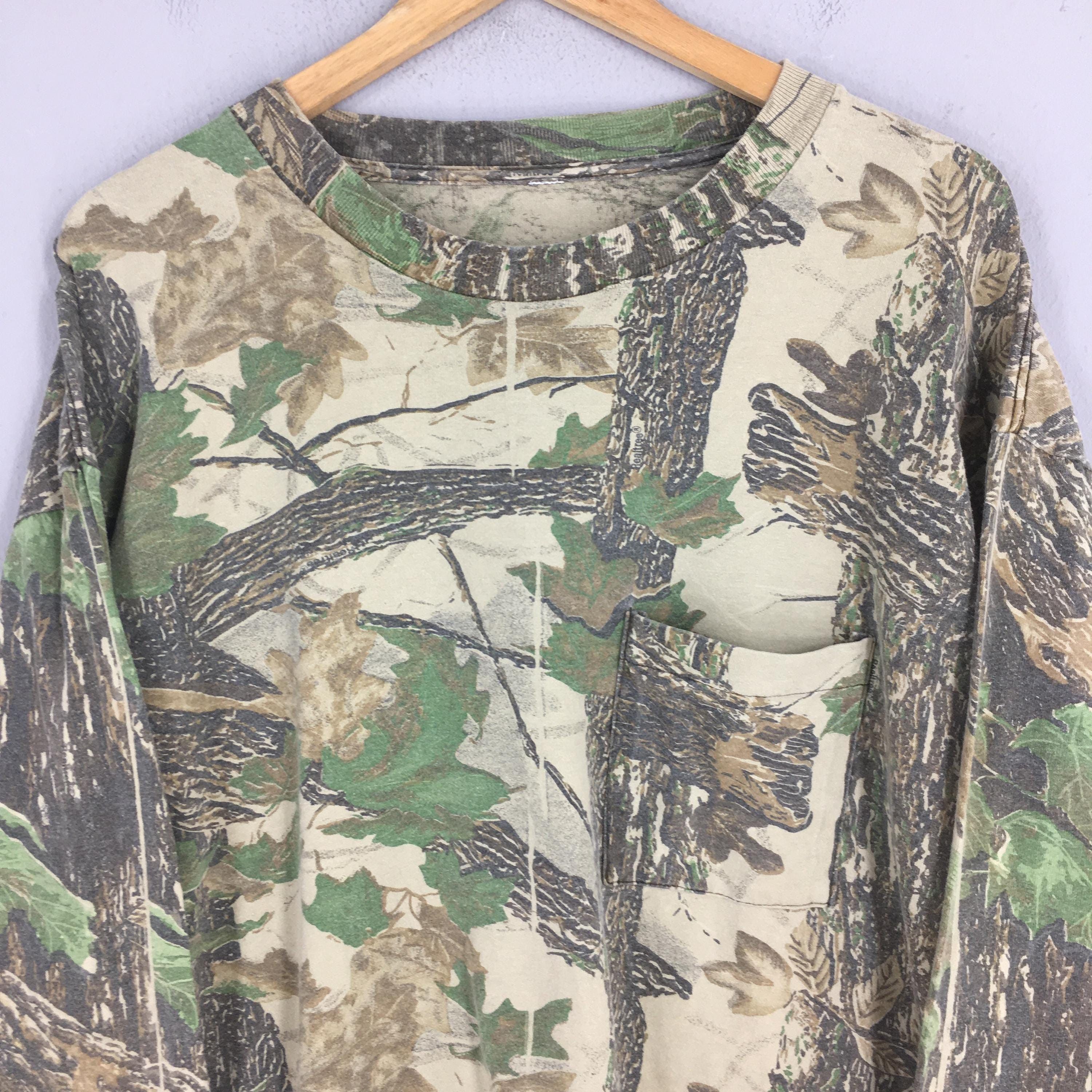 Mossy Oaks × Realtree × Vintage Vintage 90s Mossy Oak Tree Camo Long Sleeve Tshirt 2XLarge Size US XXL / EU 58 / 5 - 2 Thumbnail