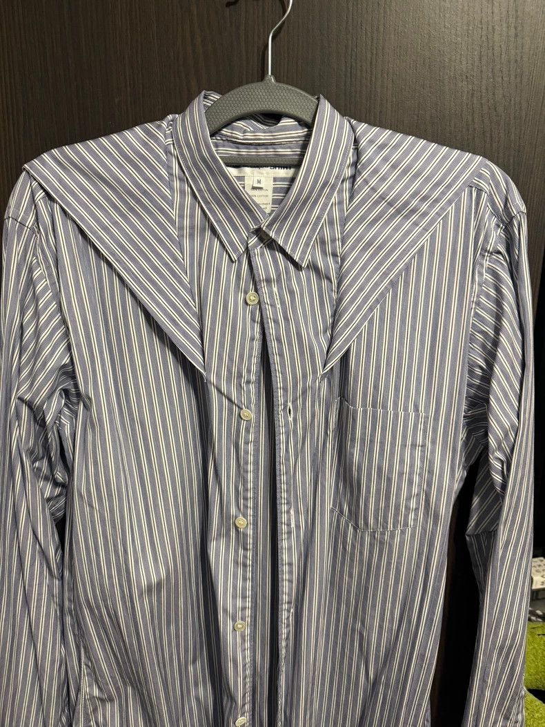 Comme des Garcons Comme Des Garcons Blue and white striped navy collar shirt Size M / US 6-8 / IT 42-44 - 2 Thumbnail