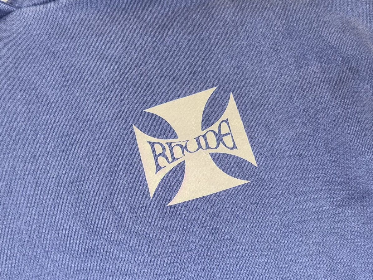 Rhude Rhude Cropped Checkerboard Hoodie Vintage Blue Size Large Size US L / EU 52-54 / 3 - 6 Thumbnail