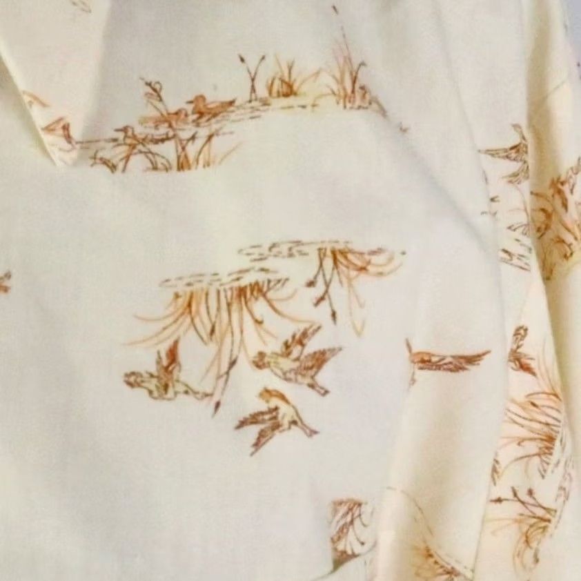 Vintage VINTAGE Nevarda Men's Western Shirt Yellow Duck Bird 70s 80s Button-Up Long Sleeve Snap Collar M Regular Cotton Polyester Cowboy Animals Men Size US M / EU 48-50 / 2 - 5 Thumbnail