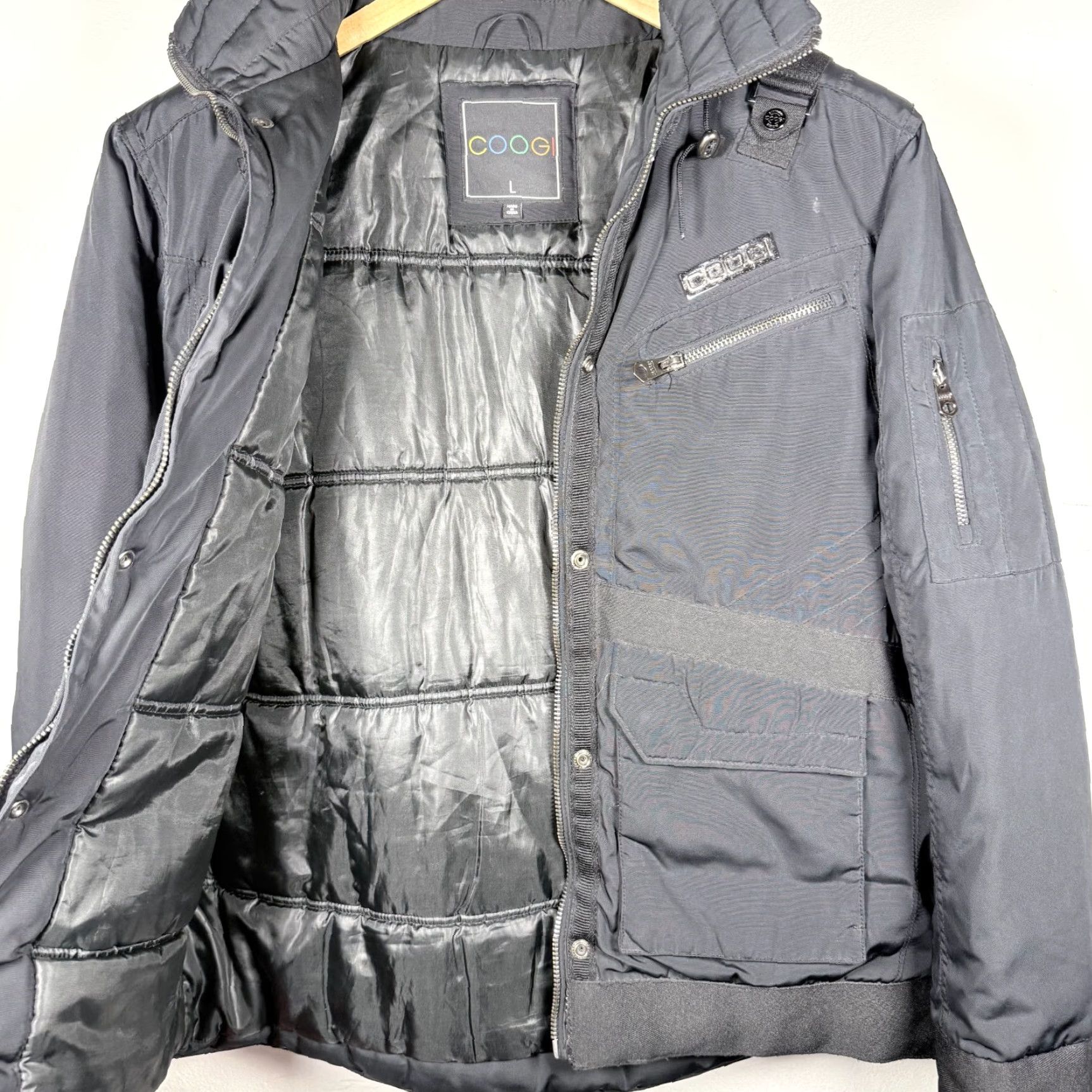 Coogi Coogi Bomber Jacket Black Puffer Lined Full Zip Men's Large Size US L / EU 52-54 / 3 - 3 Thumbnail