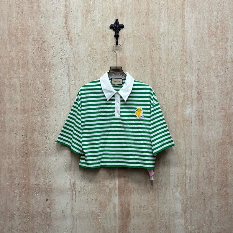 Gucci Gucci Color-blocked striped embroidered rabbit short-sleeve Size L / US 10 / IT 46 - 1 Thumbnail