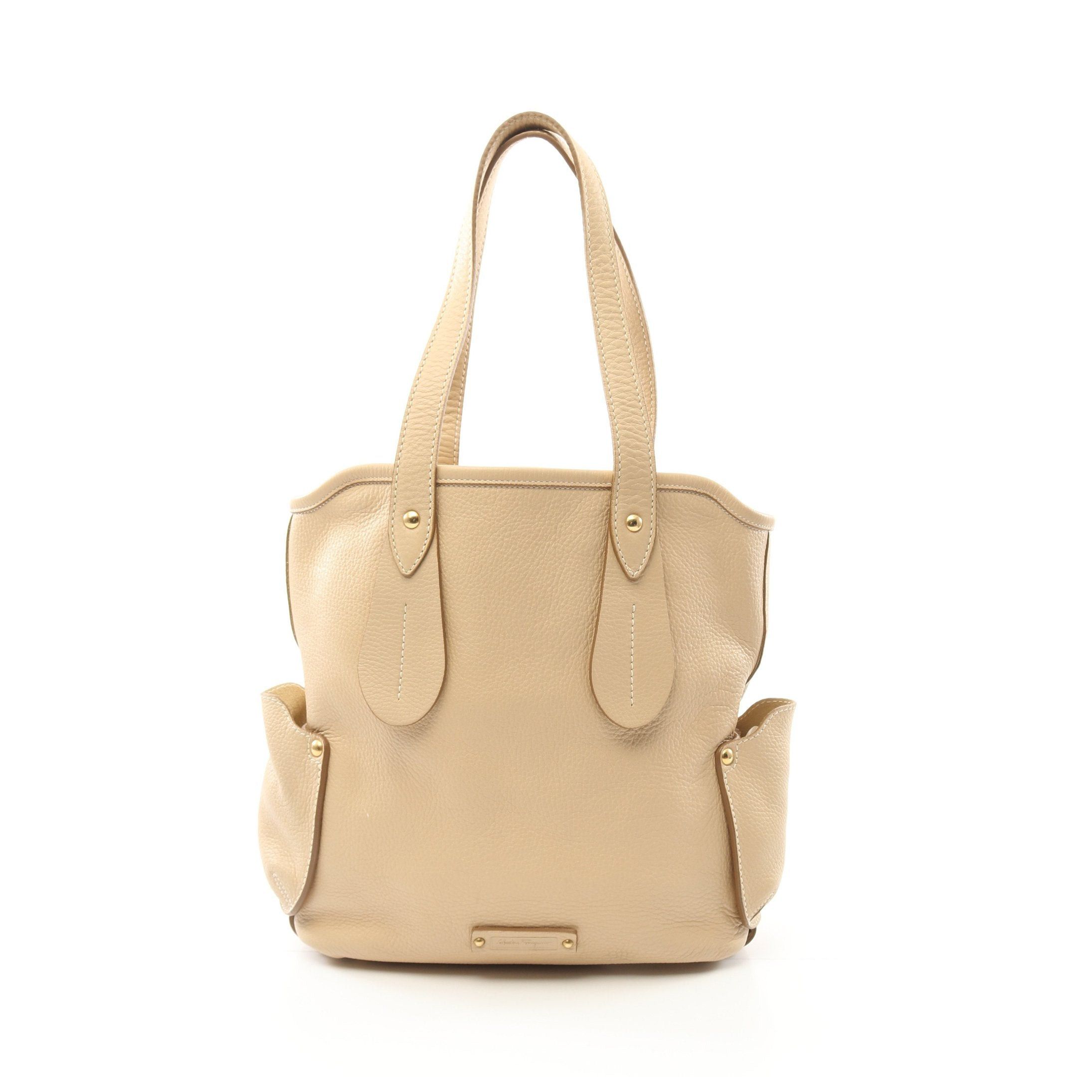 Salvatore Ferragamo Salvatore Ferragamo Shoulder Bag Tote Leather Beige Logo Size ONE SIZE - 1 Thumbnail