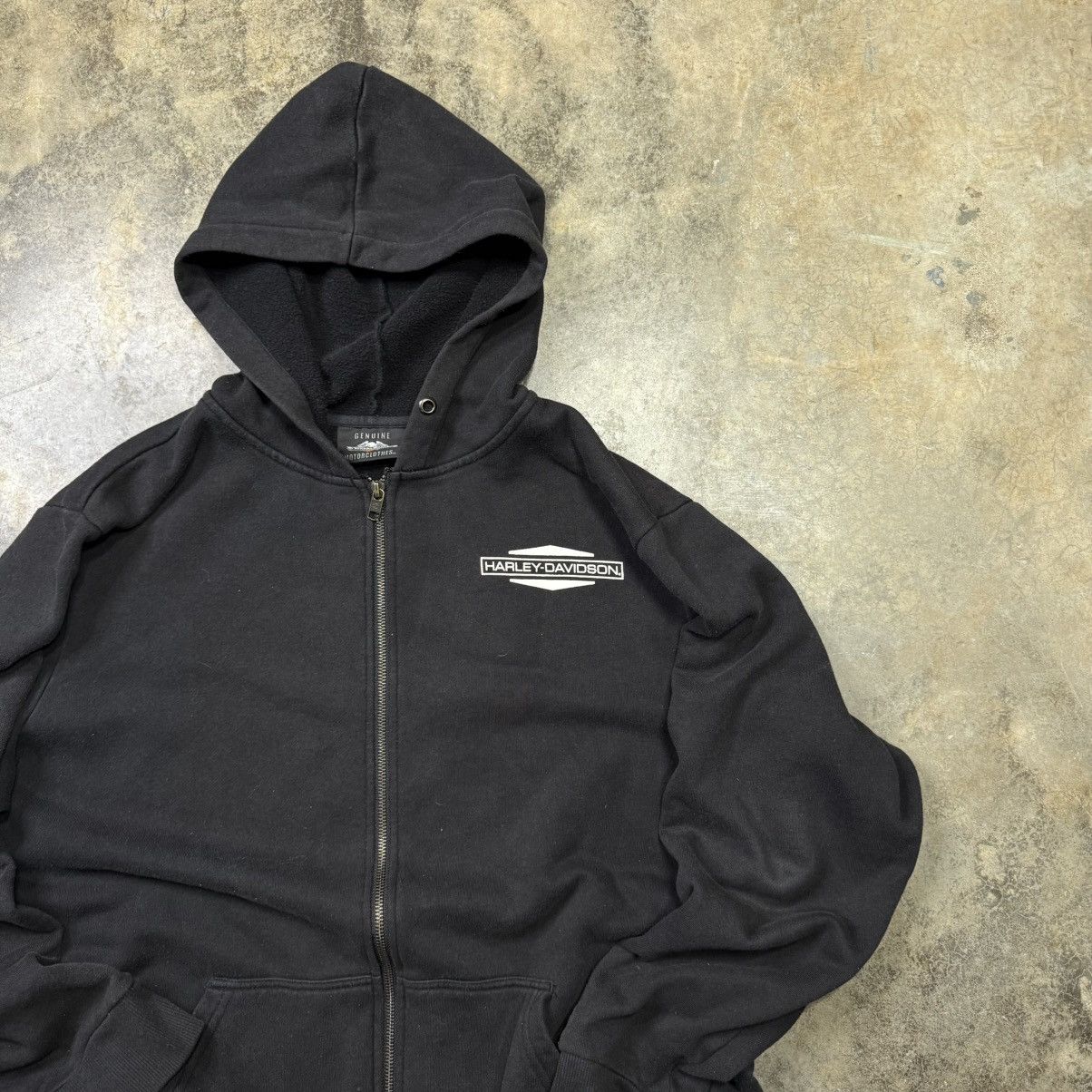 Harley Davidson vintage black harley davidson zip up biker baggy hoodie Size US XL / EU 56 / 4 - 1 Thumbnail