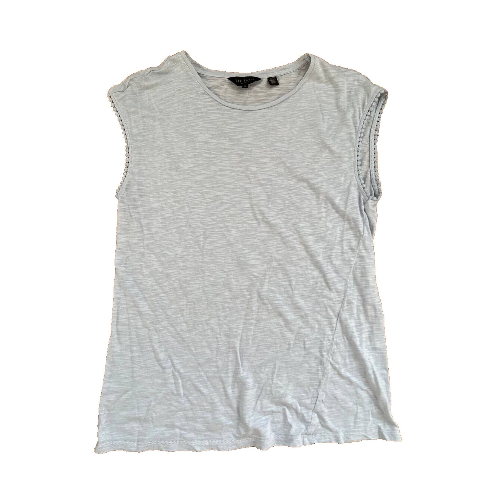 Ted Baker Ted Baker Broderie Trim Tee Dusty Size 2 T-Shirt A000927 Size XS / US 0-2 / IT 36-38 - 1 Thumbnail
