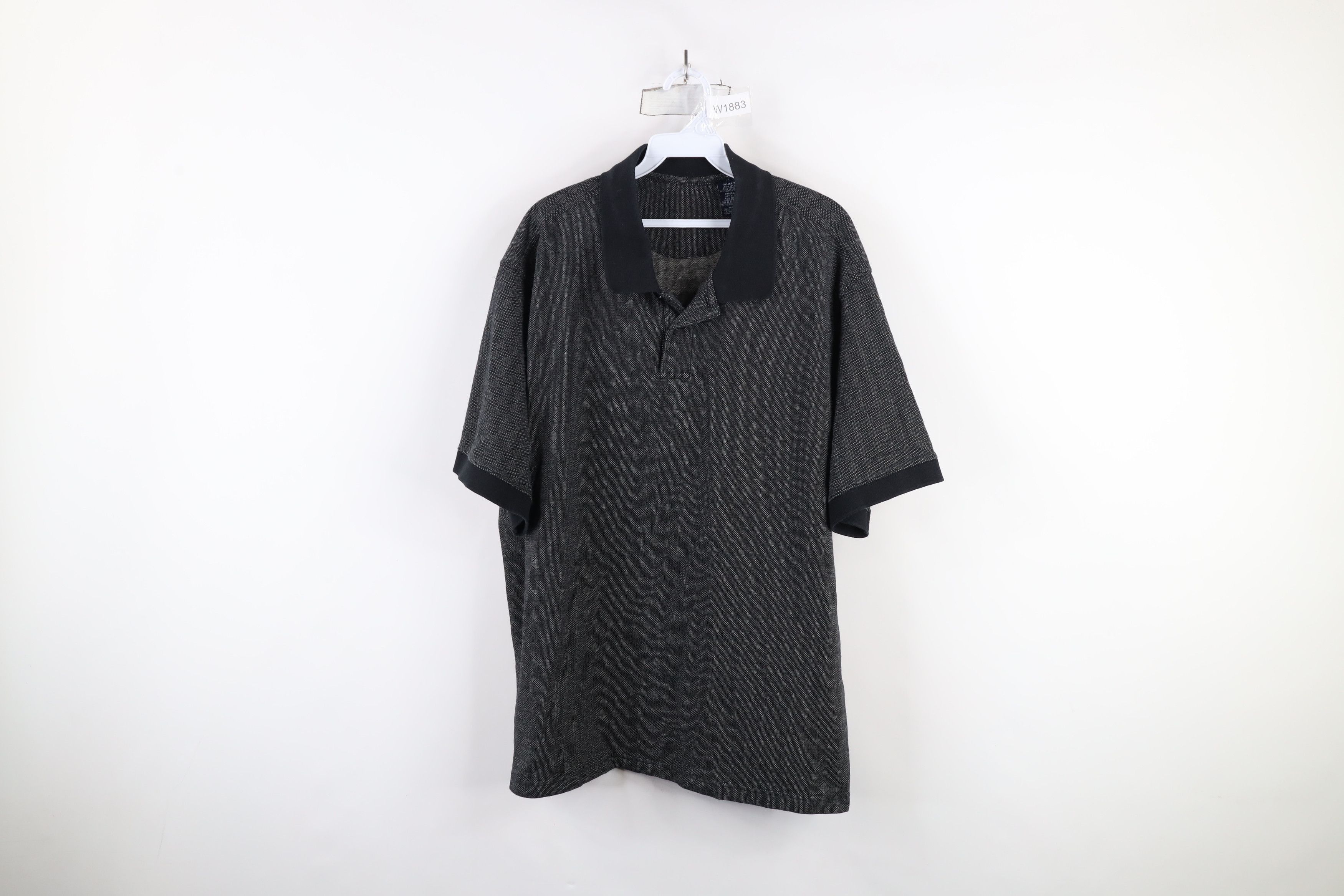 Vintage Vintage 90s Streetwear Diamond Short Sleeve Polo Shirt Black Size US XXL / EU 58 / 5 - 1 Thumbnail