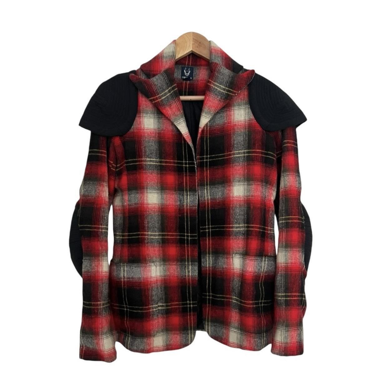 Japanese Brand Cyberdog armor plaid jacket Size US S / EU 44-46 / 1 - 1 Thumbnail