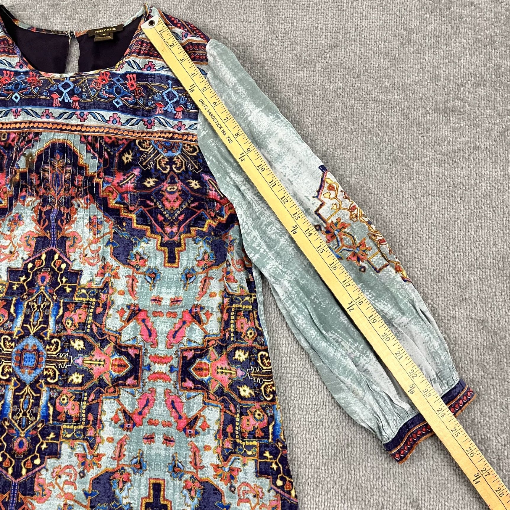 Anthropologie Vineet Bahl by Anthropologie Prudence Blouse Womens Medium Paisley Artsy Viscose Shirt Size M / US 6-8 / IT 42-44 - 4 Thumbnail