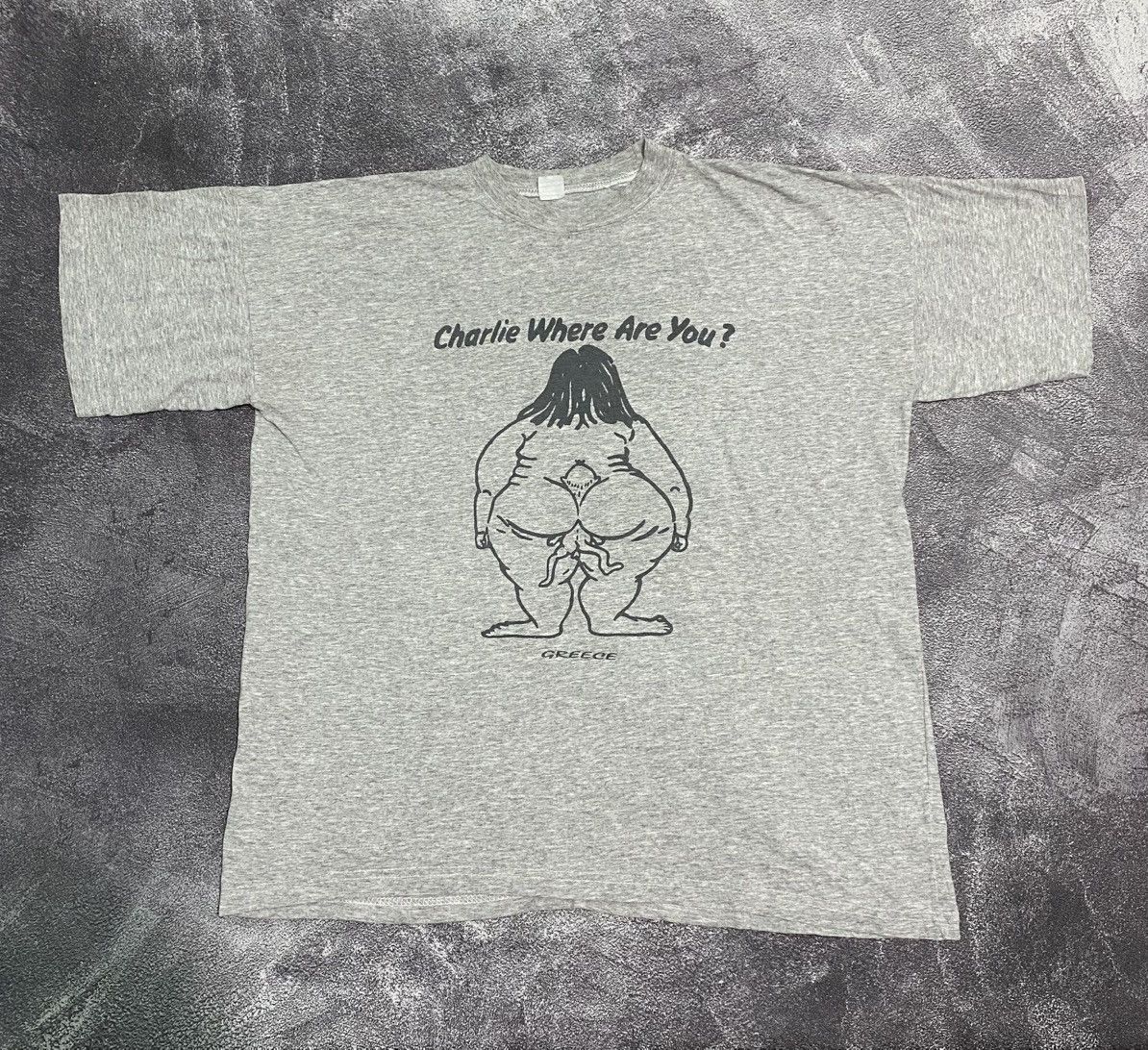 Vintage Charlie Where Are You t shirt Parody Cartoon tee