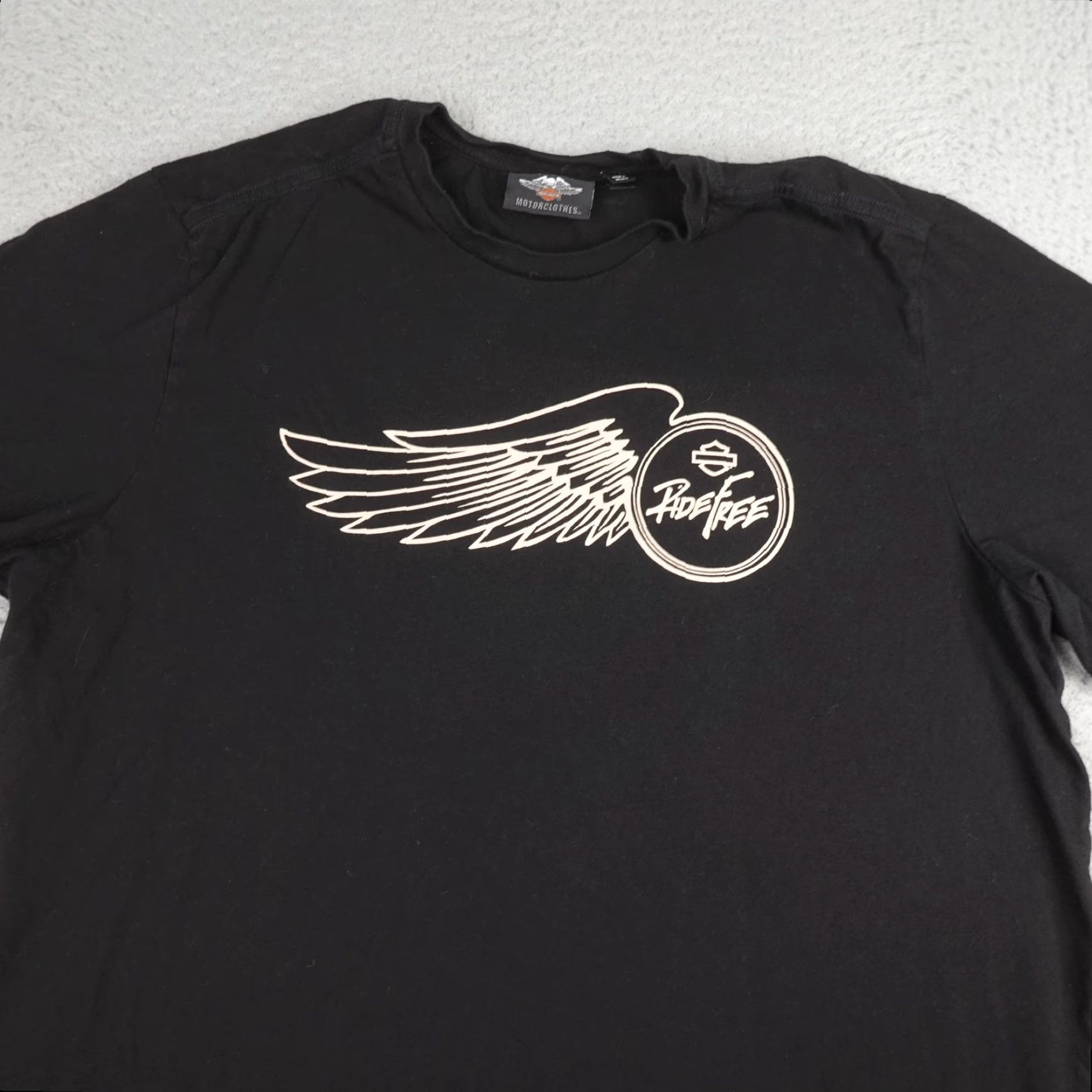 Harley Davidson Harley-Davidson Shirt Mens 2XL Black Ride Free Wing Logo Graphic Short Sleeve T-Shirt Mens Size US XXL / EU 58 / 5 - 4 Thumbnail