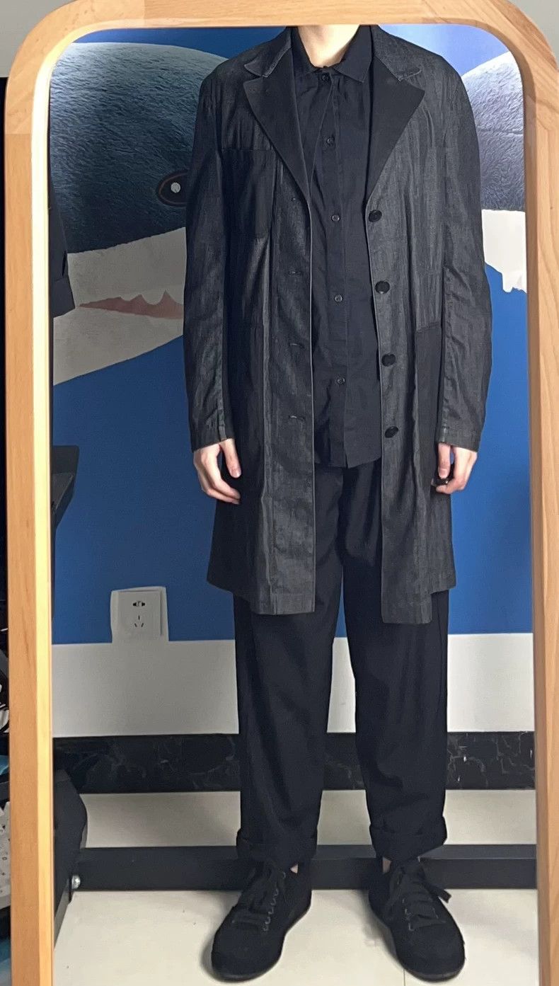 Yohji Yamamoto Yohji Yamamoto 15ss grey and black colour block coat 2505-N Size US M / EU 48-50 / 2 - 7 Thumbnail