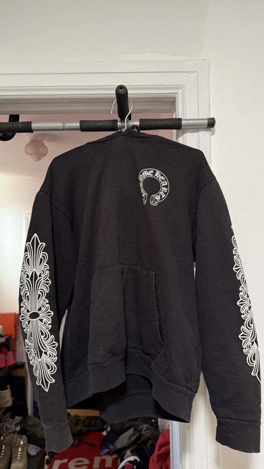 Chrome Hearts Horseshoe Floral Hoodie Black | Grailed