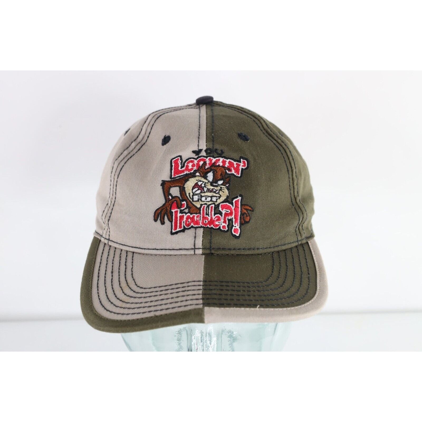 Vintage Vintage 90s Looney Tunes Taz You Looking For Trouble Hat Size ONE SIZE - 1 Thumbnail