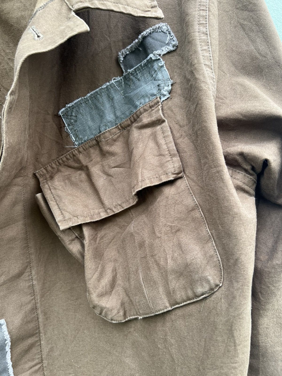 Japanese Brand Houston Distressed Boro Patchwork Military Jungle Fatigue Size US L / EU 52-54 / 3 - 12 Thumbnail