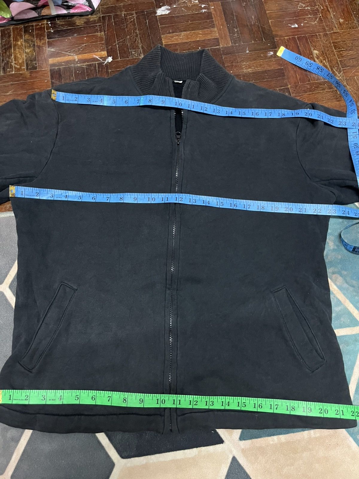 Japanese Brand 💥Vintage 90s UNIQLO Faded Black Zipper Size US L / EU 52-54 / 3 - 13 Thumbnail