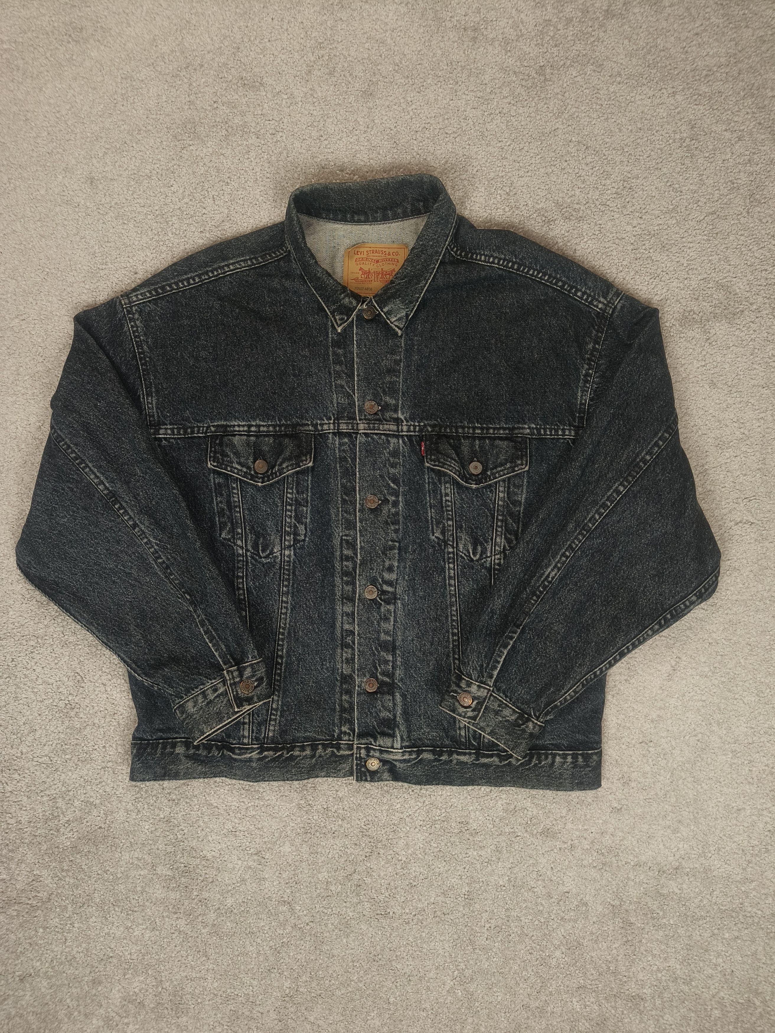 Levi's Levi's Black Denim Faded Distressed Classic Vtg Jean Jacket Size US XL / EU 56 / 4 - 1 Thumbnail