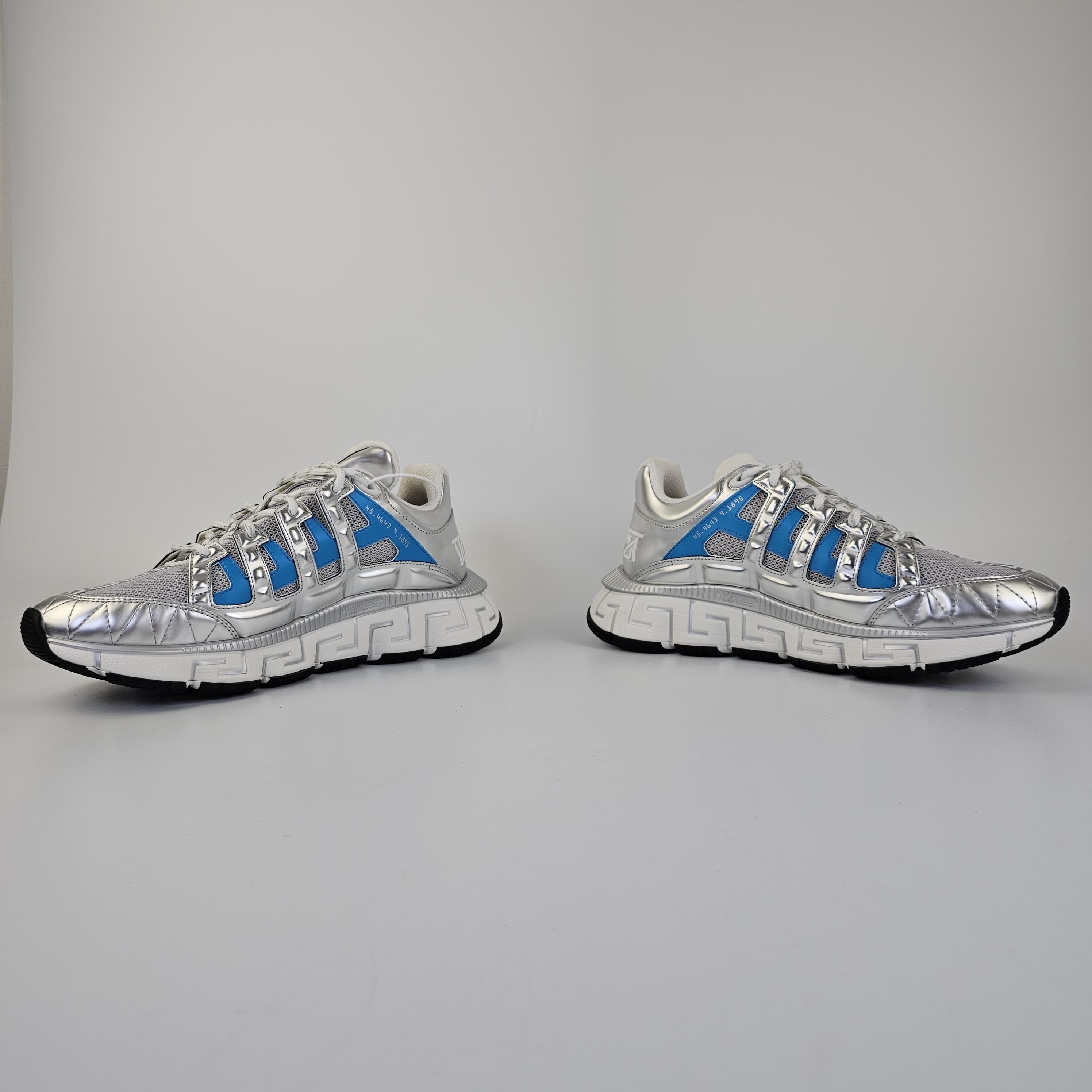 Versace Versace Men's Trigreca Silver/Blue Sneakers New Size US 10 / EU 43 - 9 Thumbnail
