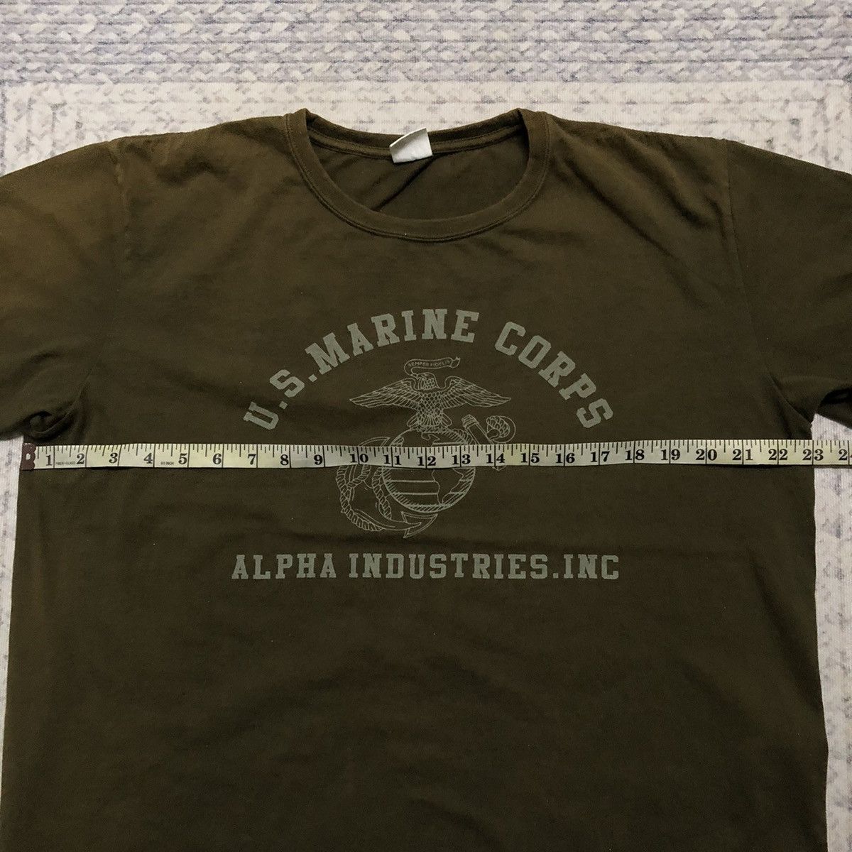 Alpha Industries × Army Of Me × Vintage Rare Sunfaded & Distressed Alpha Industries ‘US Marine’ Tees Size US XL / EU 56 / 4 - 12 Thumbnail