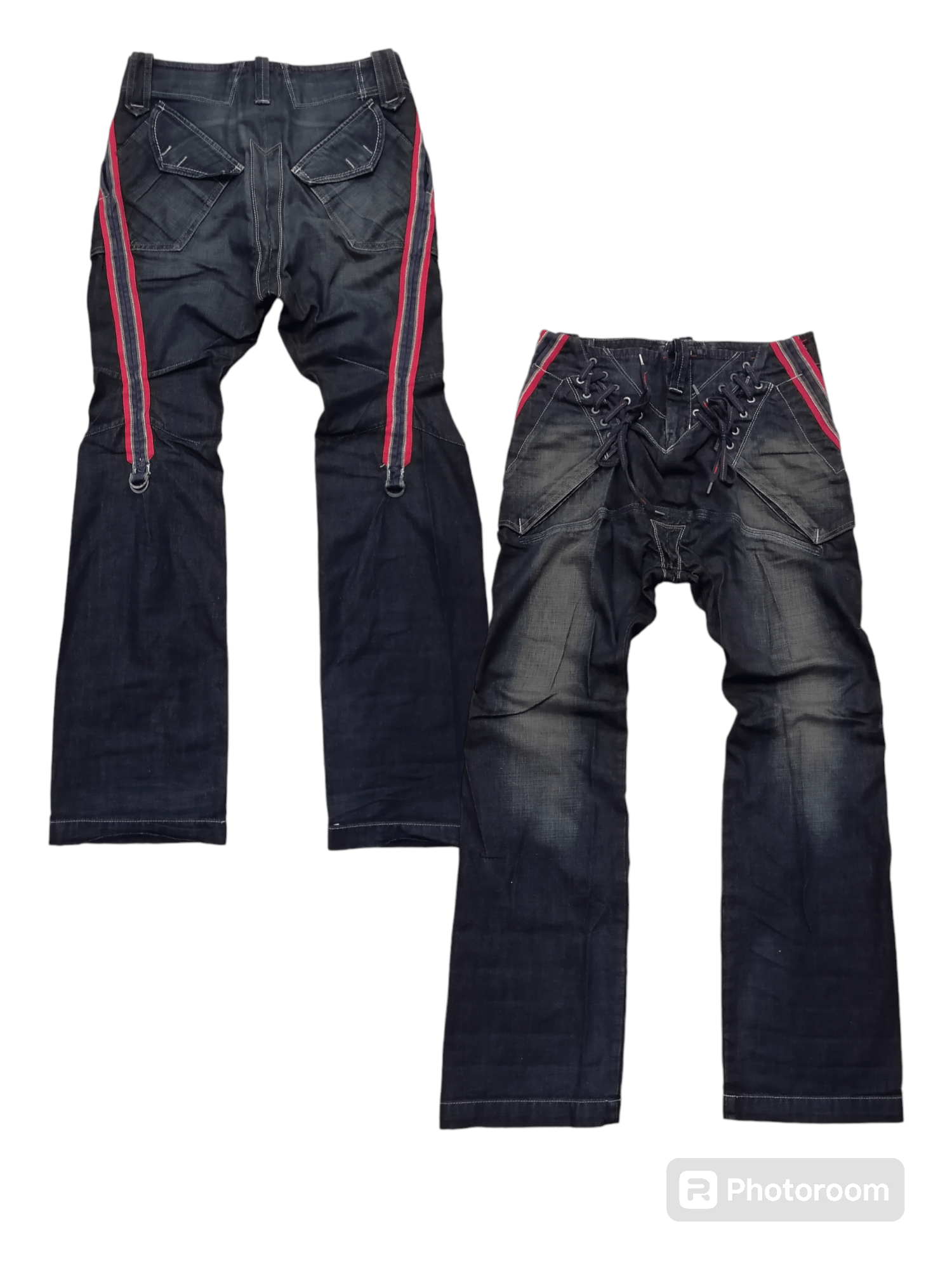 If Six Was Nine × Le Grande Bleu (L.G.B.) × Marithe + Francois Girbaud Flare Le Jean De Marithe Francois Girbaud Distressed Pants Size US 31 - 1 Thumbnail