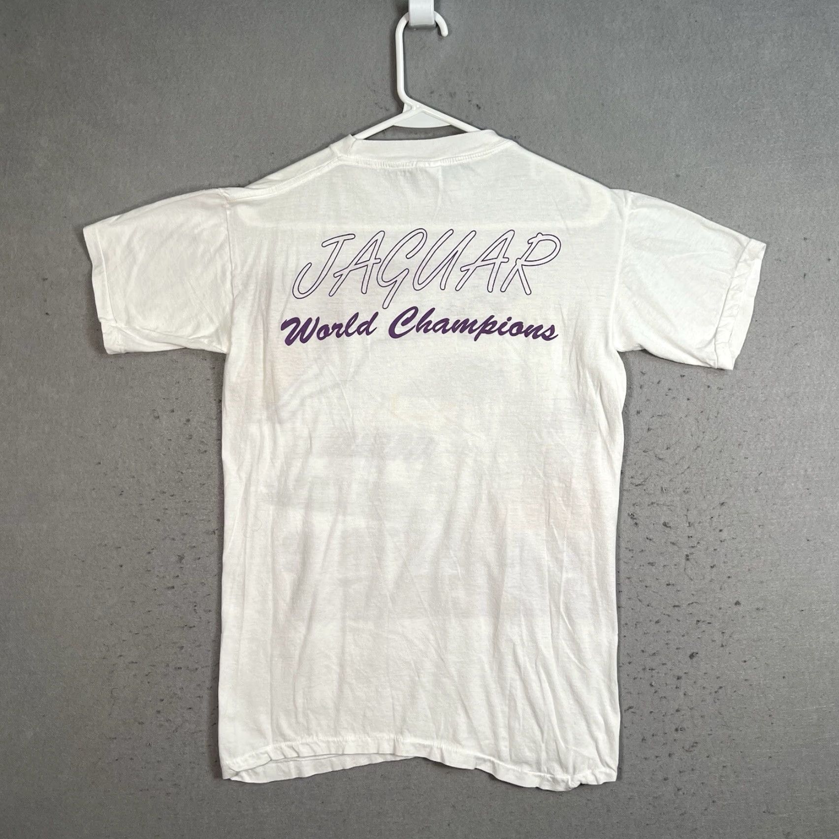 Vintage VINTAGE 90s Jaguar XJR9 IMSA GTP Racing Graphic Tee Adult Medium White Mens Size US M / EU 48-50 / 2 - 2 Thumbnail