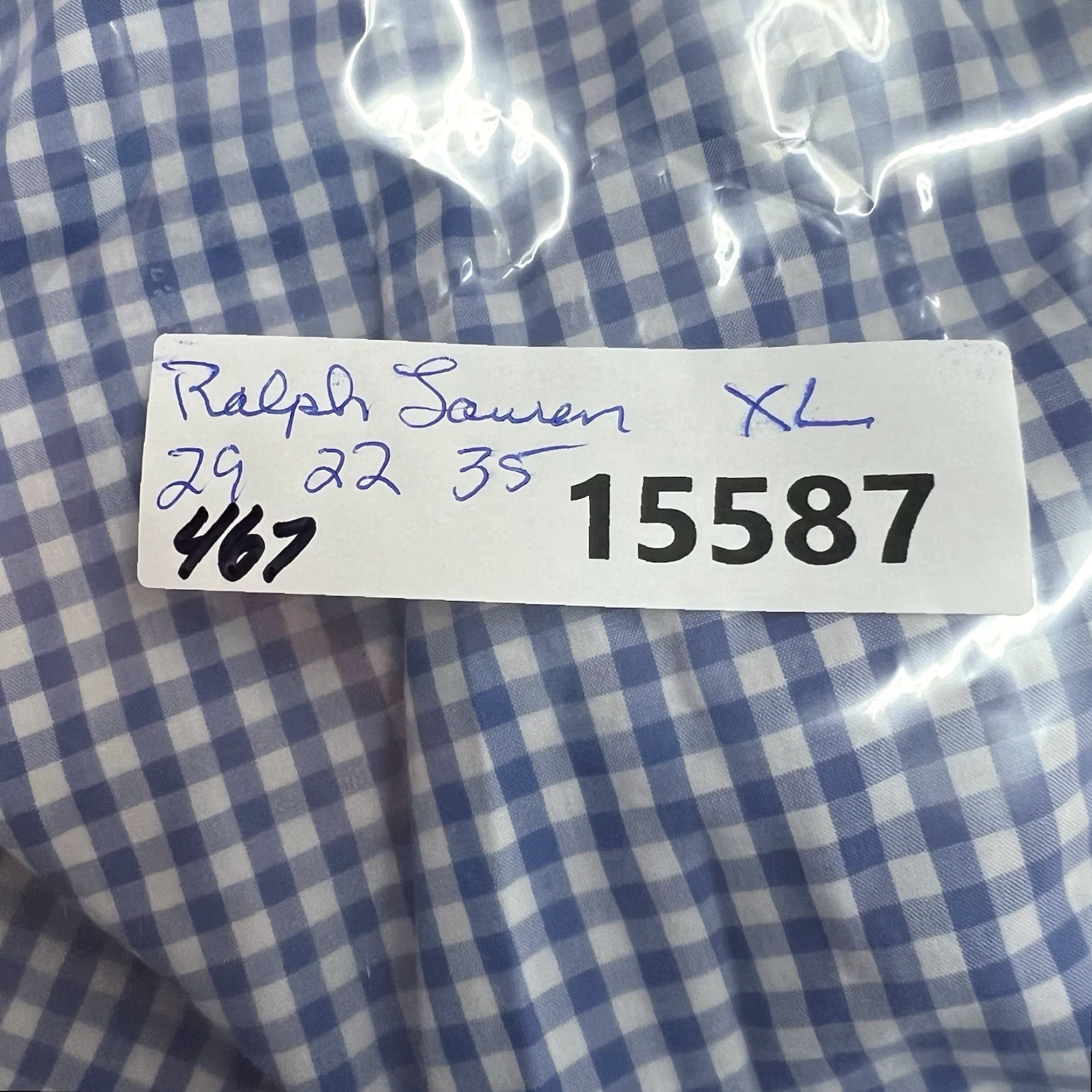 Ralph Lauren Ralph Lauren Golf Shirt Mens XL Blue Gingham Check Button-Down Tilden Size US XL / EU 56 / 4 - 7 Thumbnail