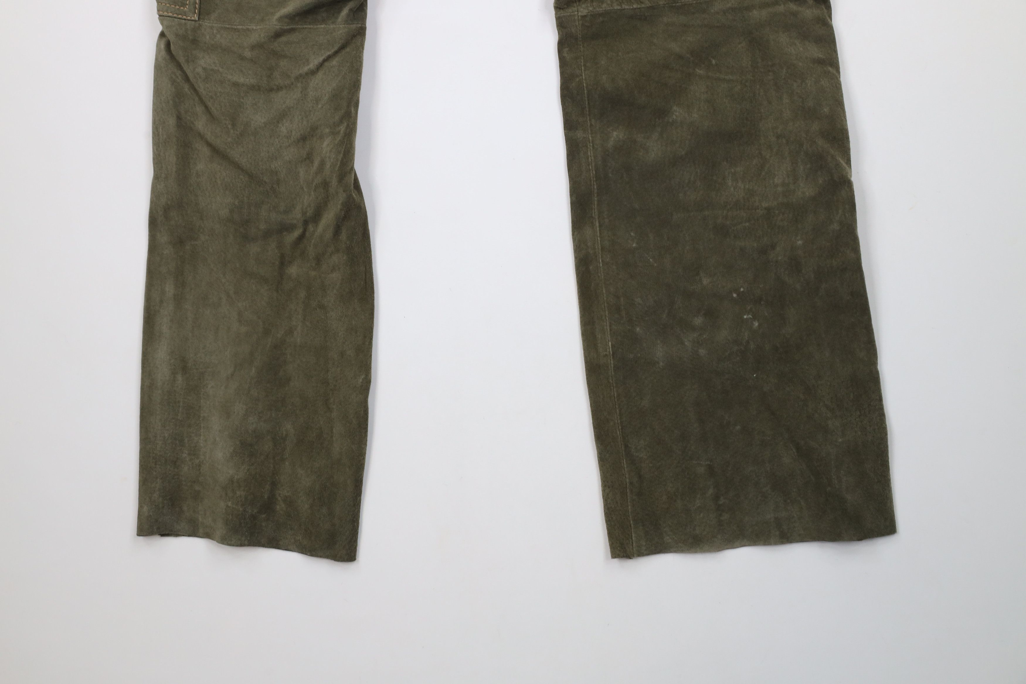 Vintage Vintage 90s Streetwear Leather Flared Wide Leg Cargo Pants Size 36" / US 14 / IT 50 - 13 Thumbnail
